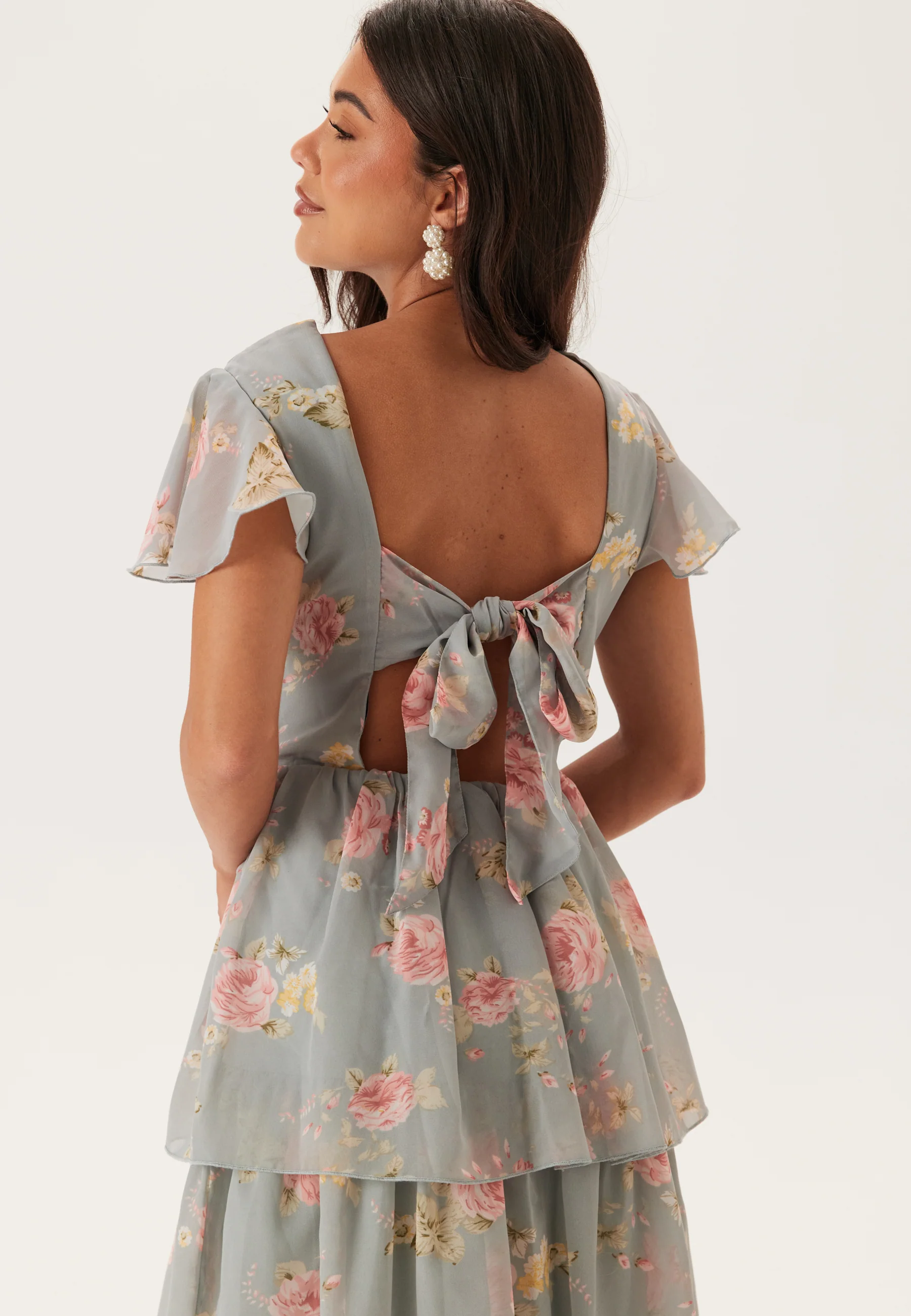 Butterfly Sleeve Flounce Dress - Image 3