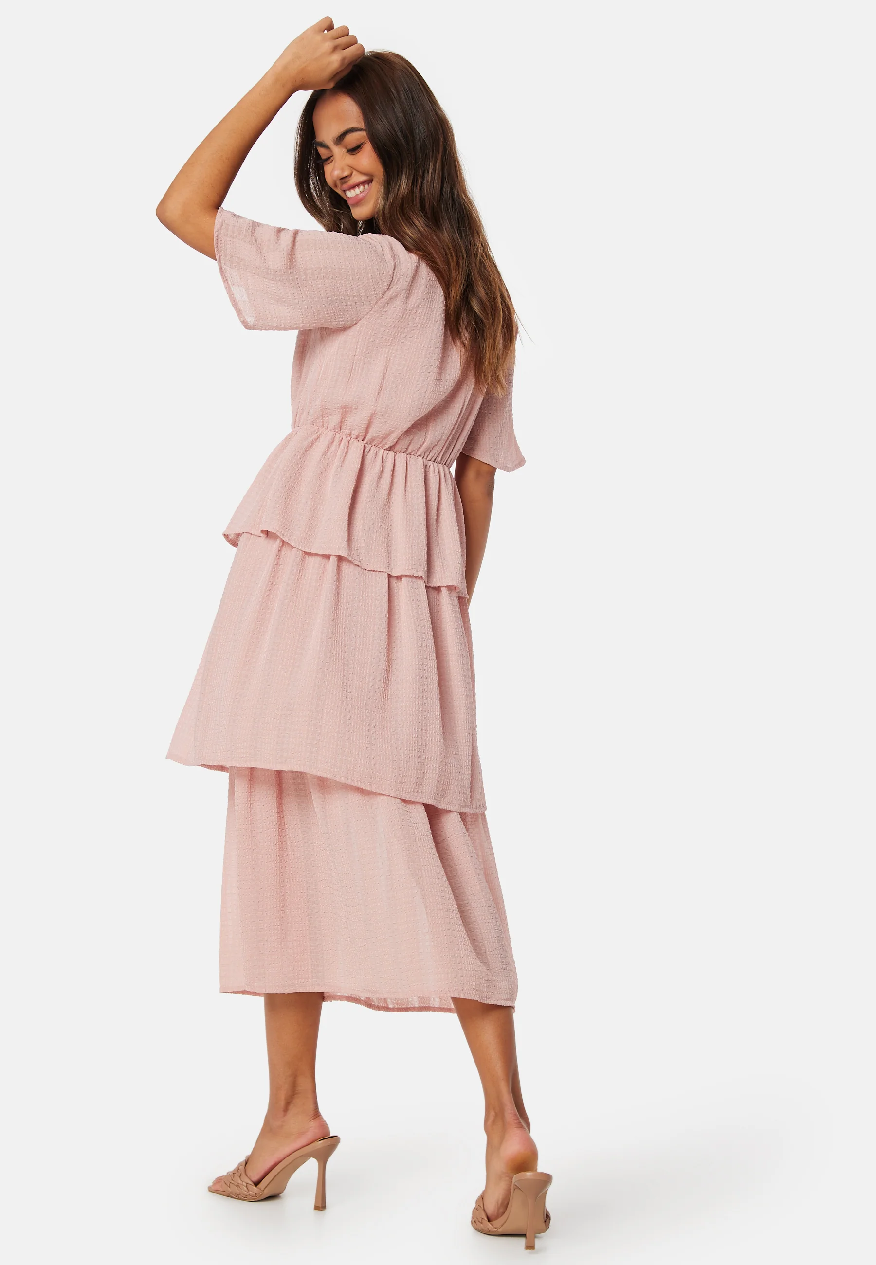 Butterfly Sleeve Flounce Dress - Image 3