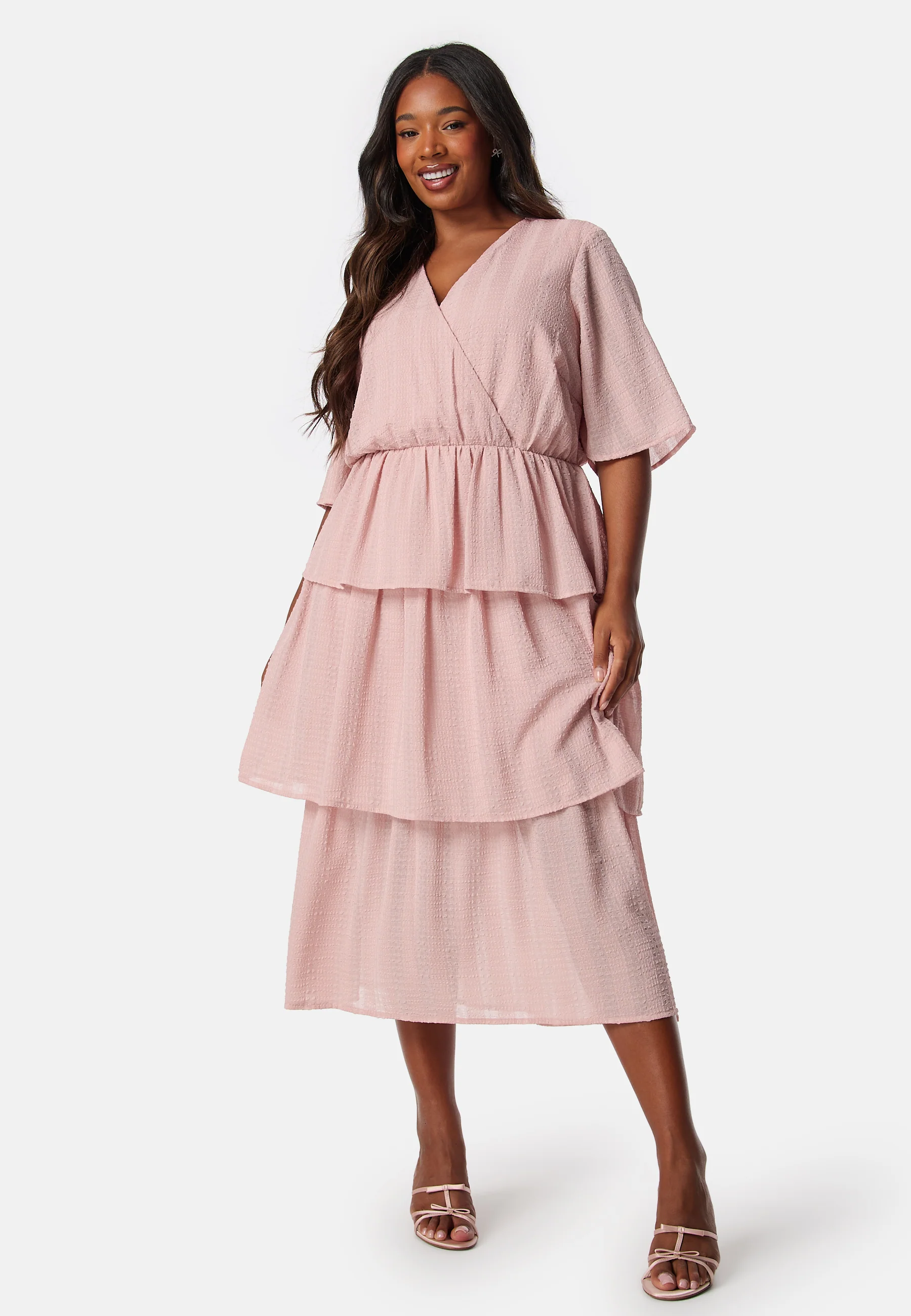 Butterfly Sleeve Flounce Dress - Image 5