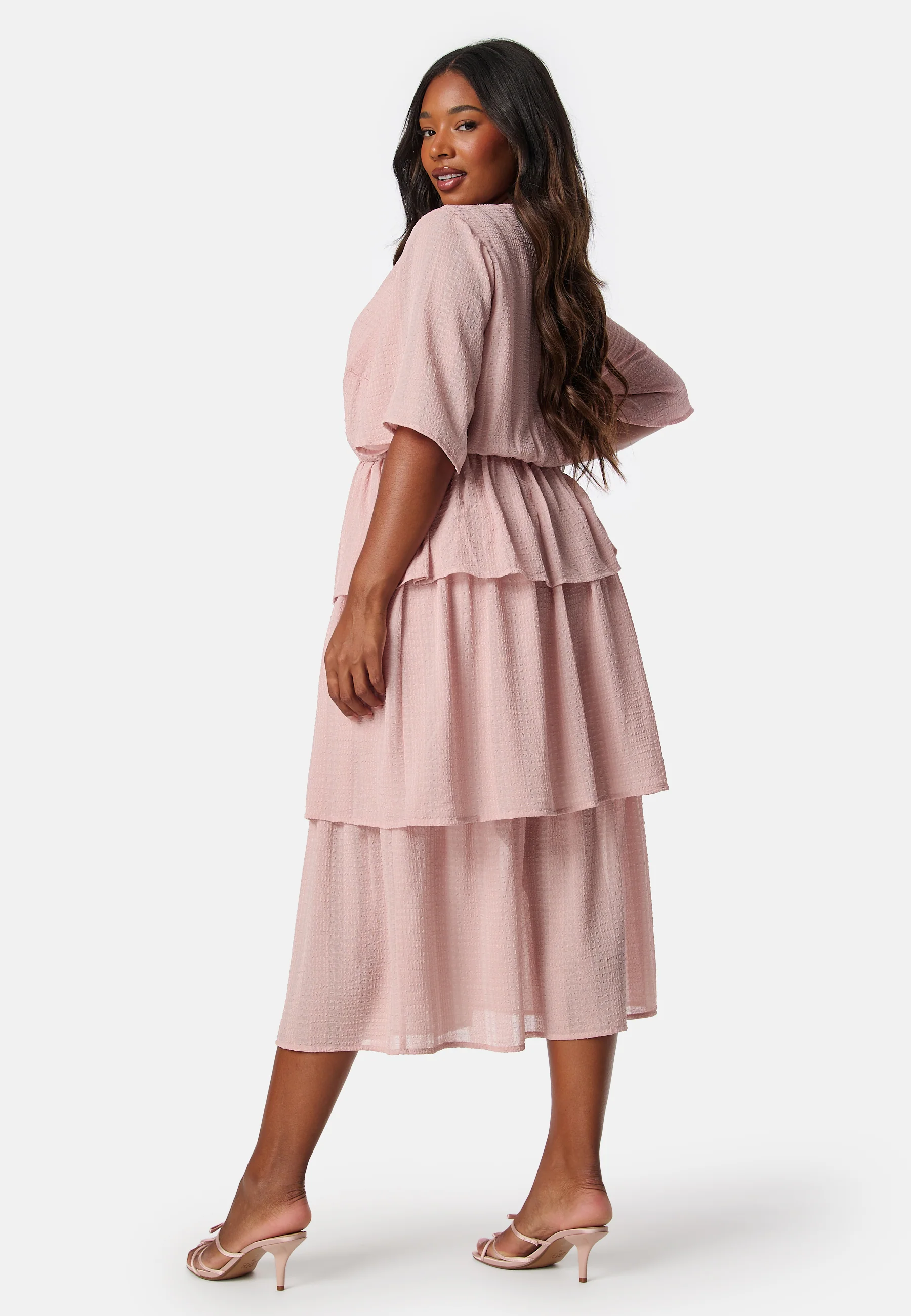 Butterfly Sleeve Flounce Dress - Image 6