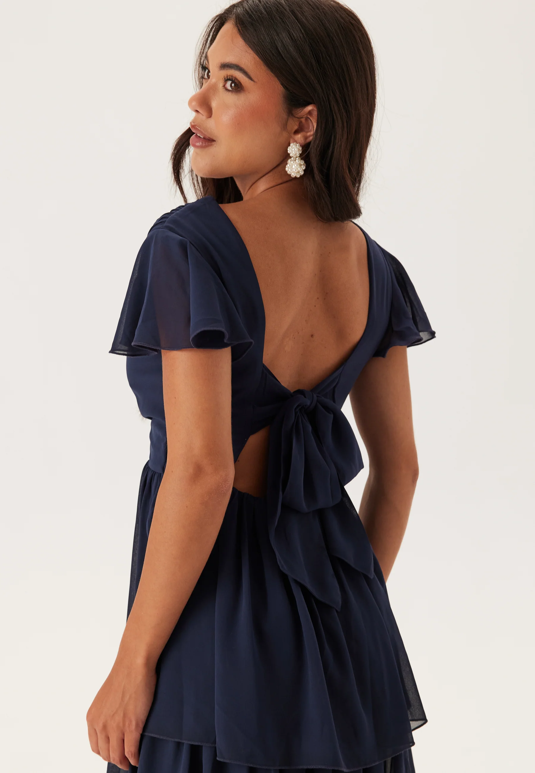 Butterfly Sleeve Flounce Dress - Image 4