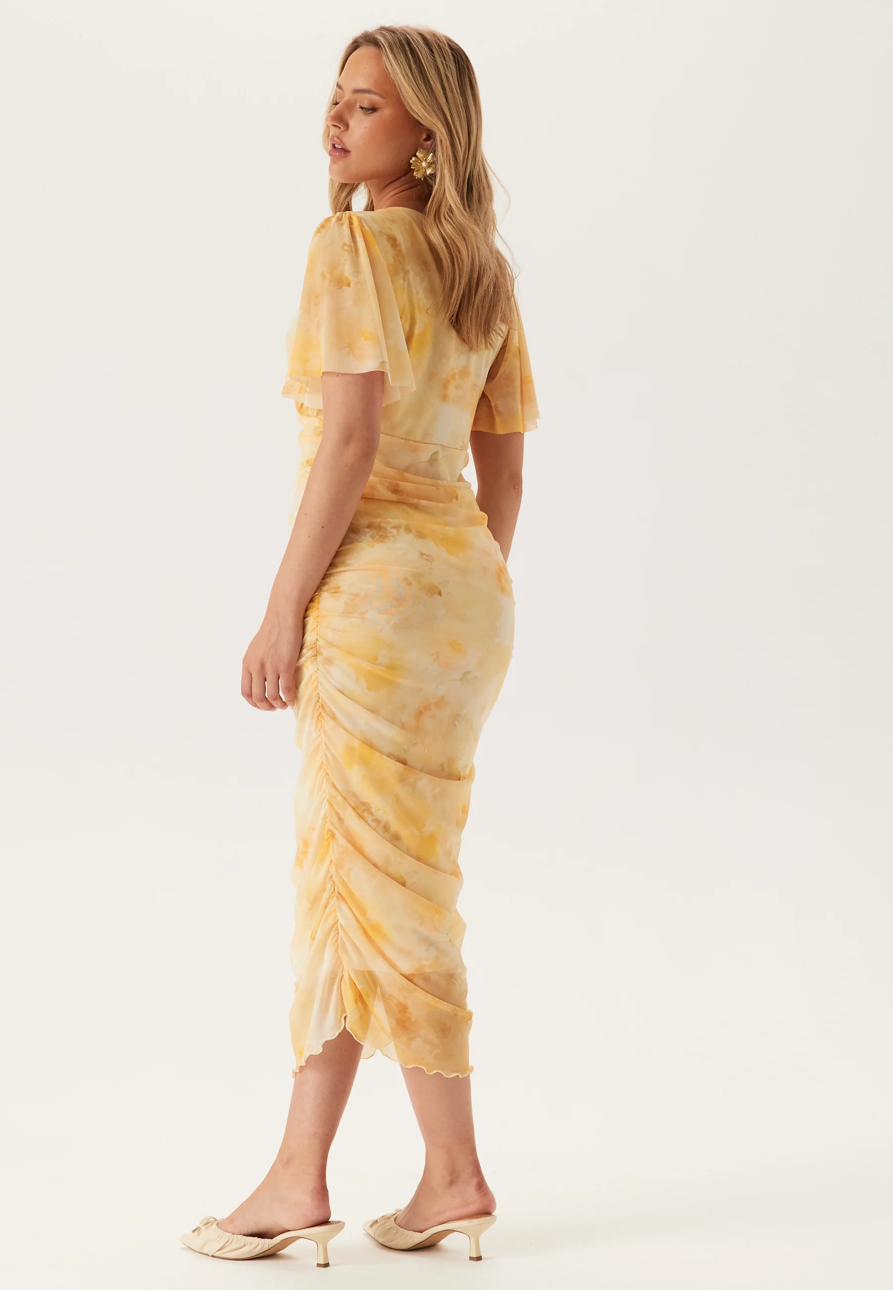 Butterfly Sleeve Mesh Ankle Dress - Image 4