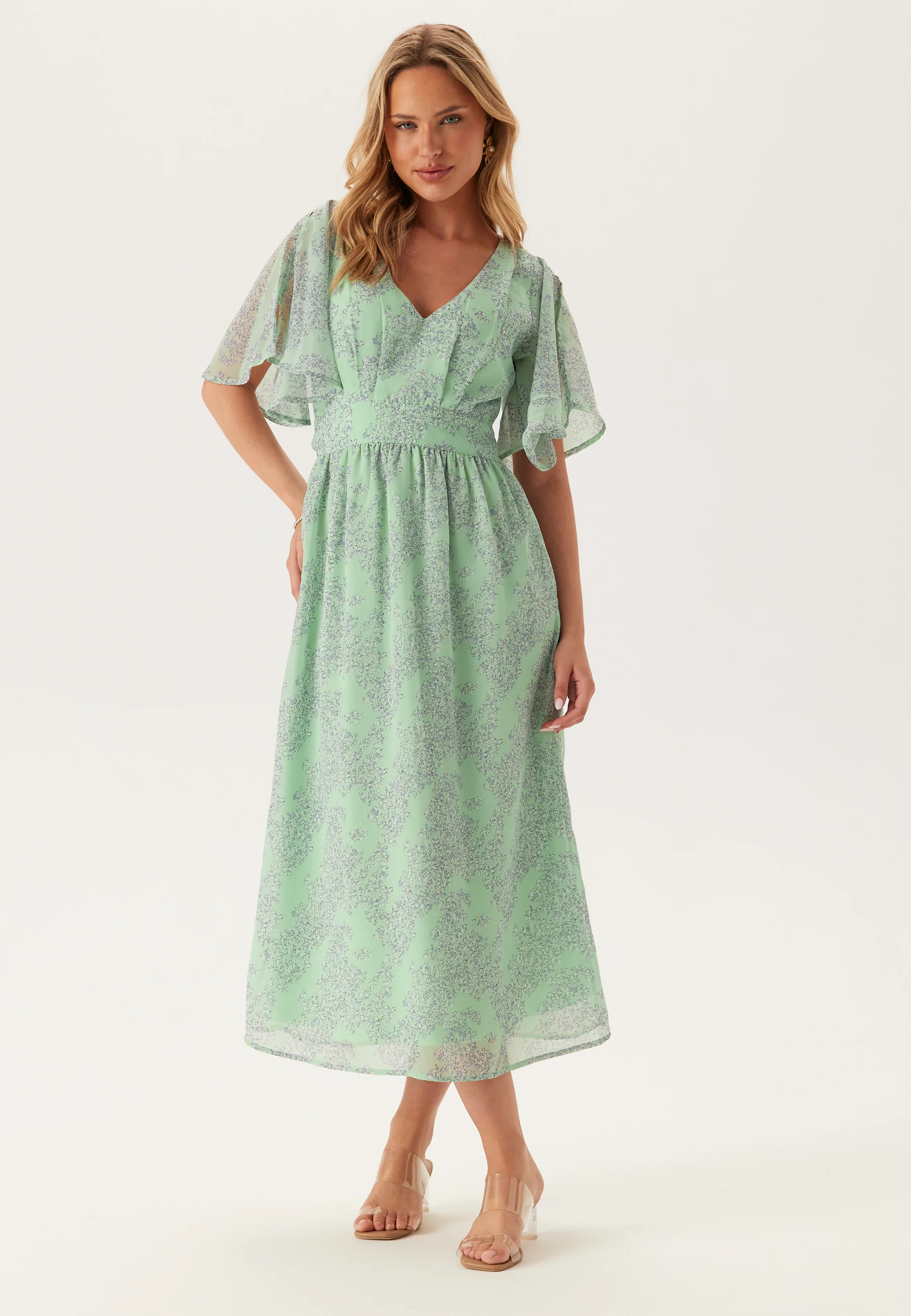 Butterfly Sleeve Midi Dress - Image 3