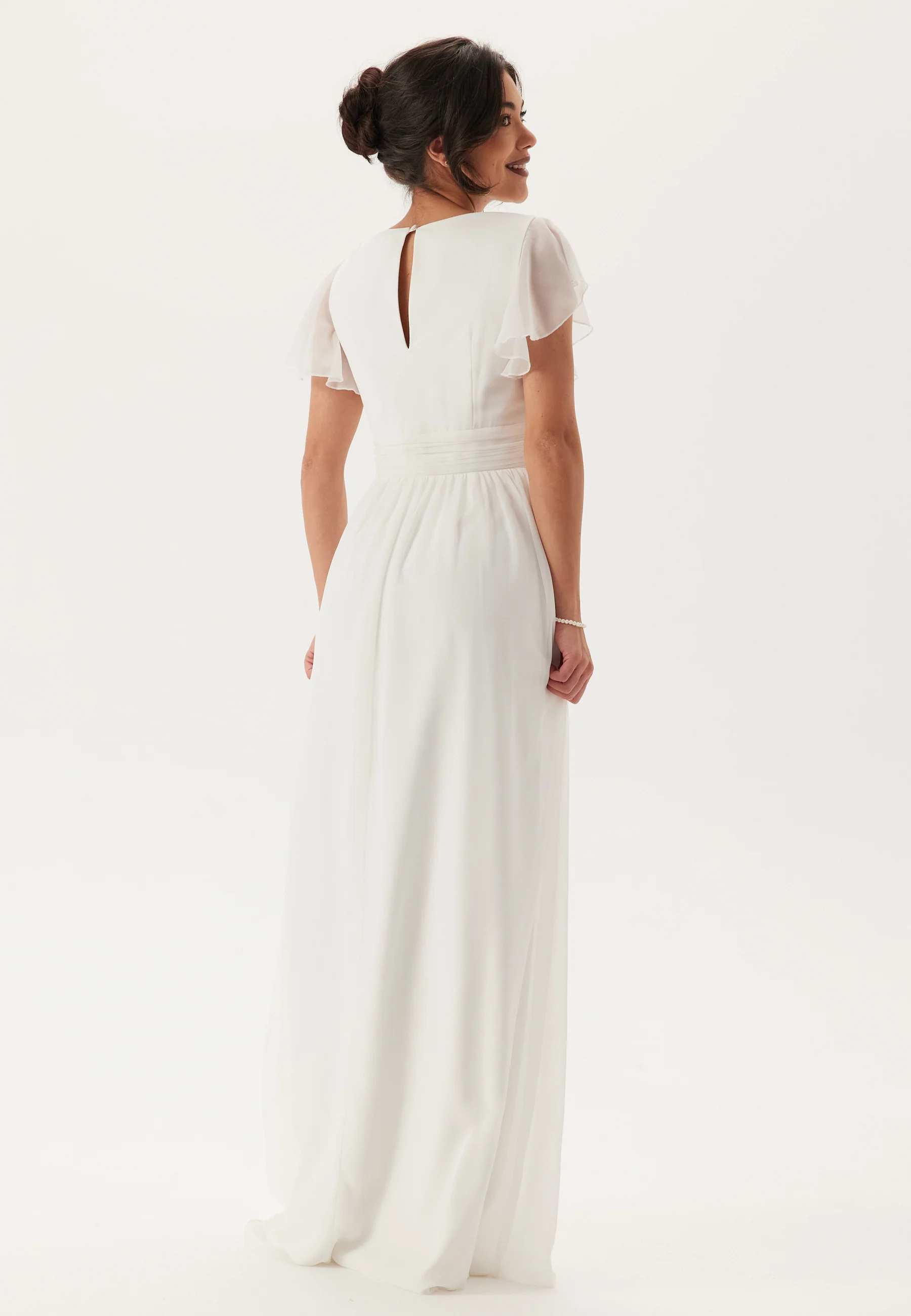 Butterfly Sleeve Pleated Wedding Gown - Image 2