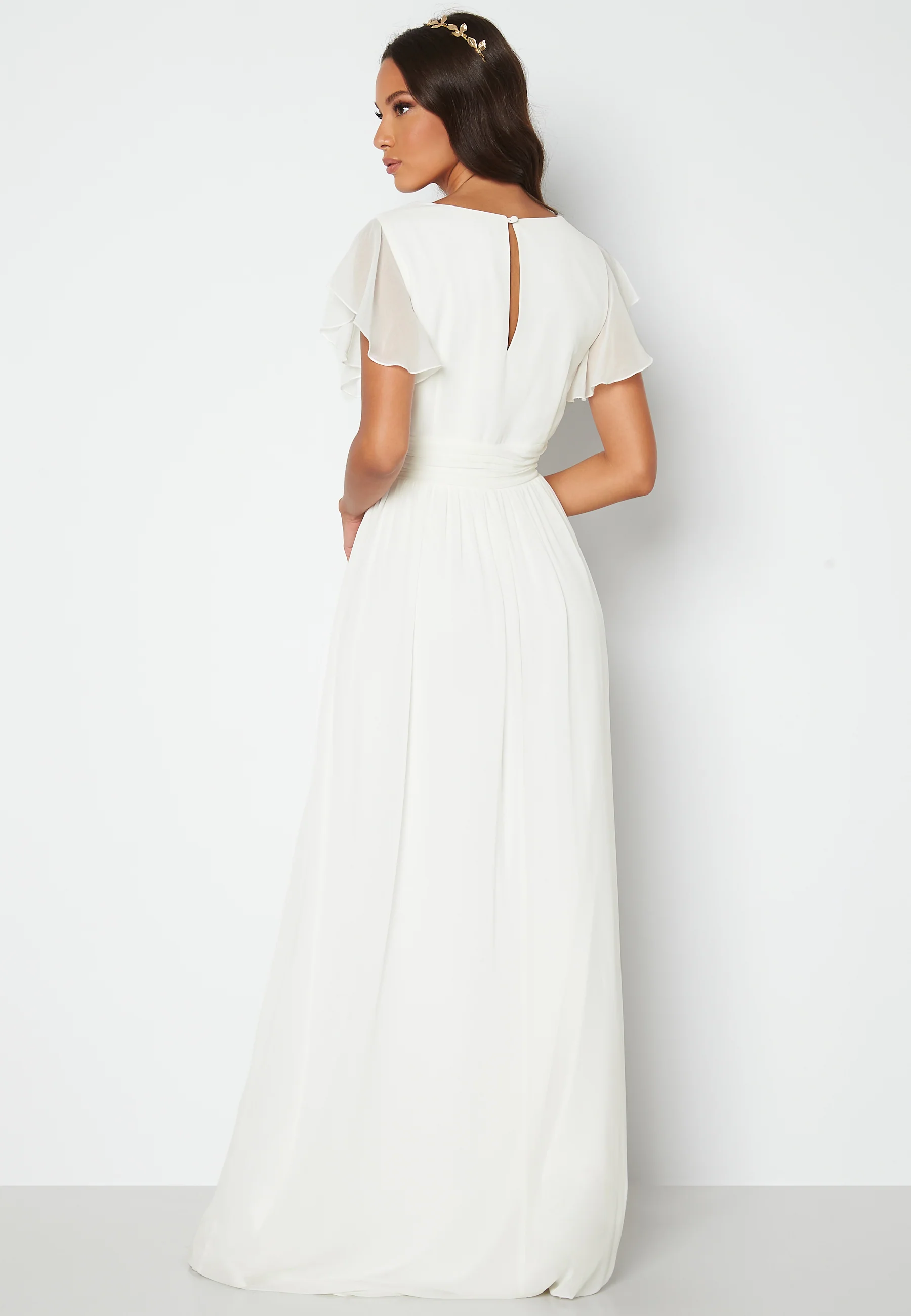 Butterfly Sleeve Pleated Wedding Gown - Image 2