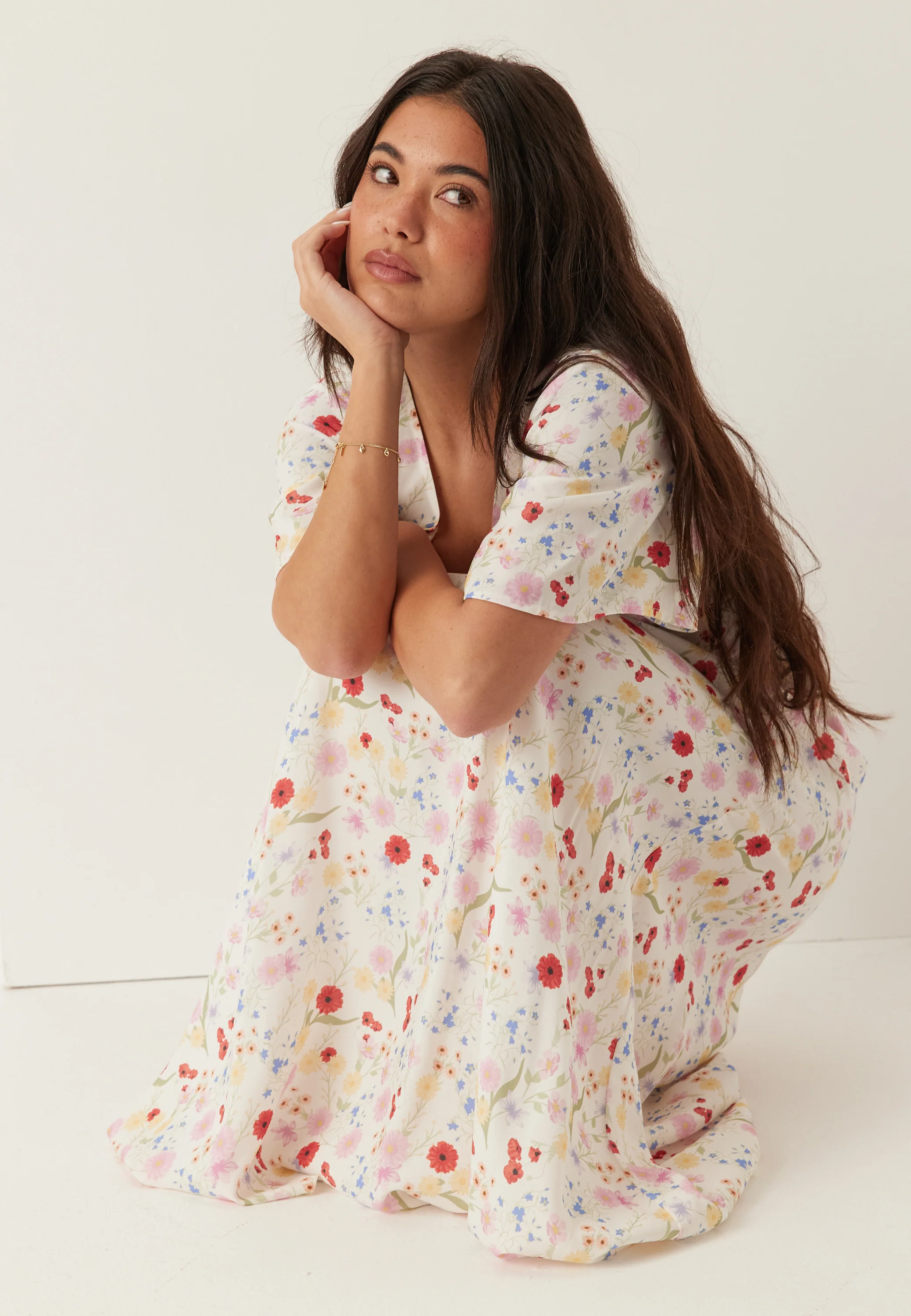 Butterfly Sleeve Viscose Maxi Dress - Image 2