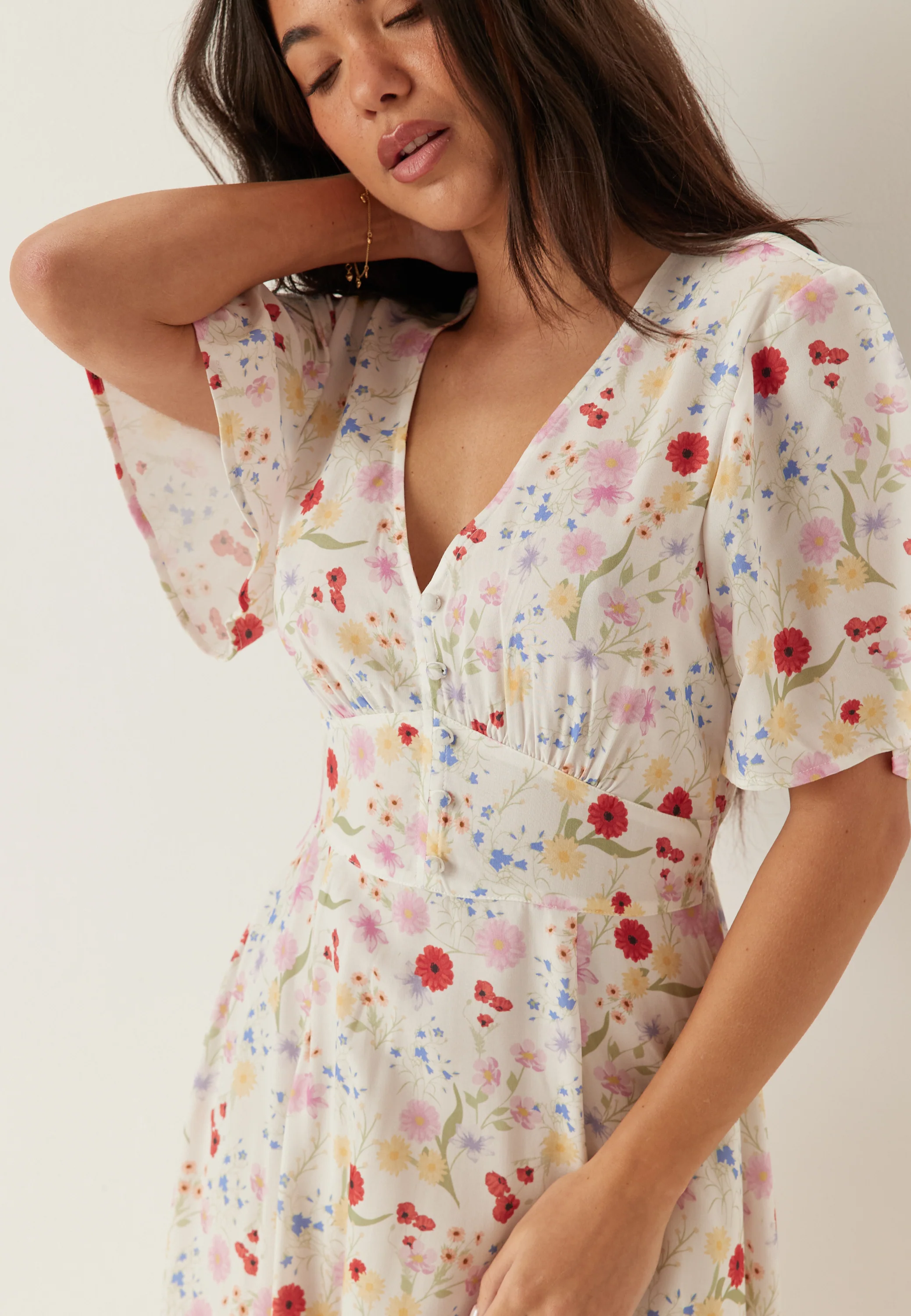 Butterfly Sleeve Viscose Maxi Dress - Image 4