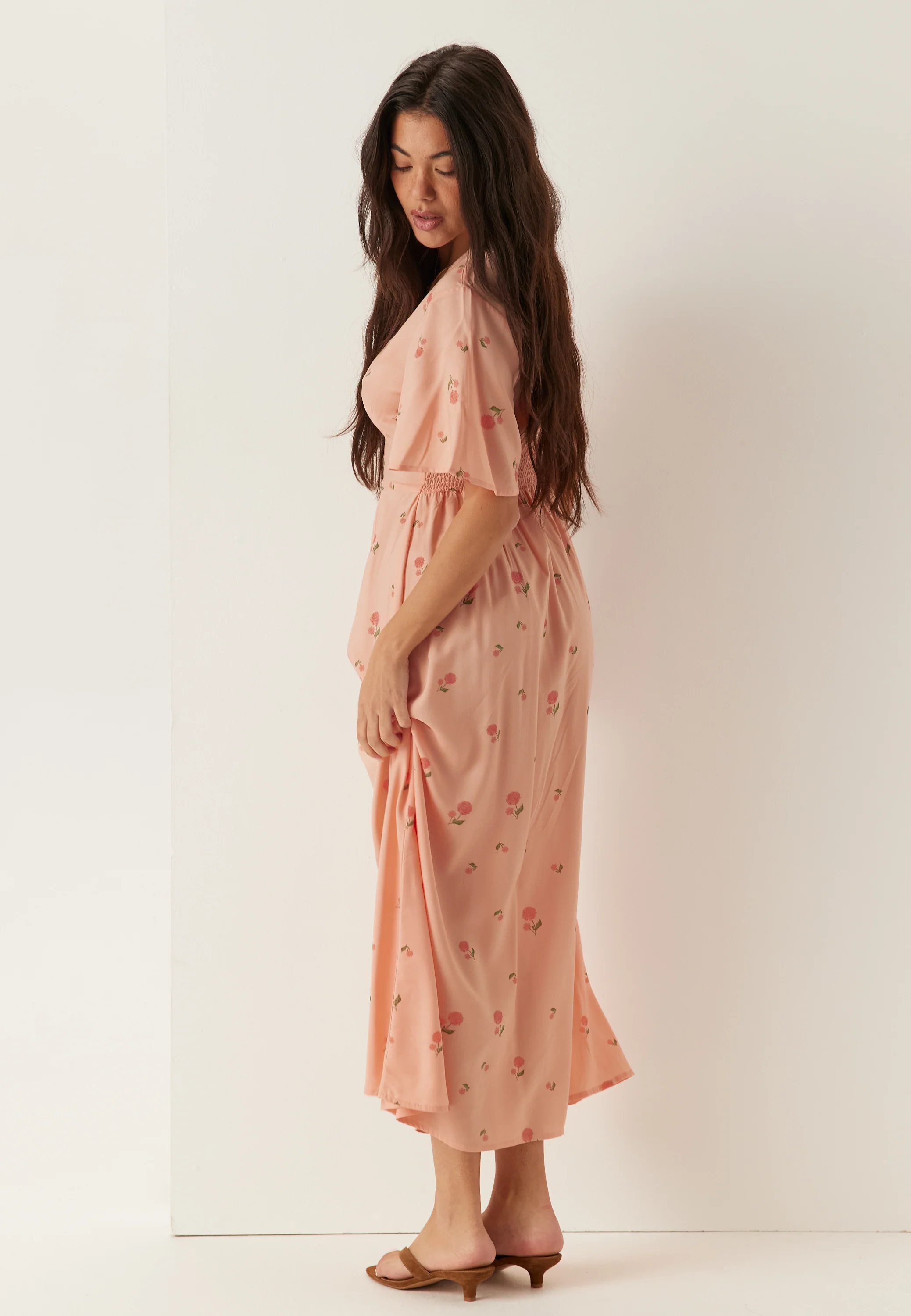 Butterfly Sleeve Viscose Maxi Dress - Image 3
