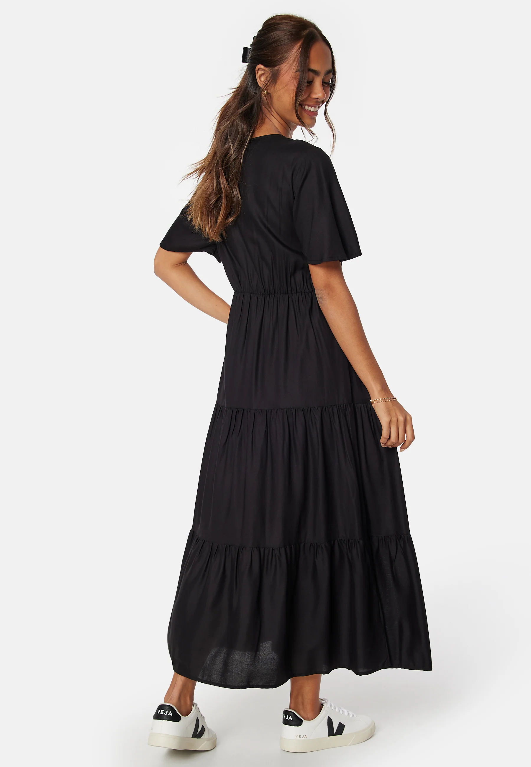 Butterfly Sleeve Viscose Midi Dress - Image 2