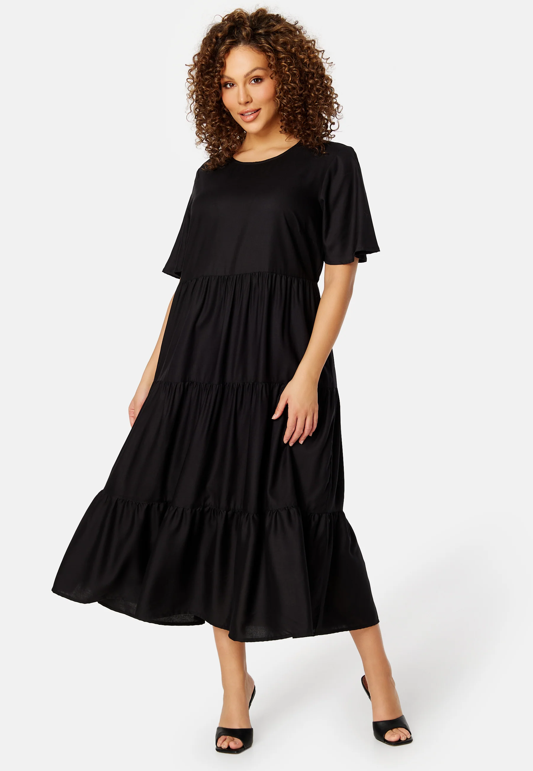 Butterfly Sleeve Viscose Midi Dress - Image 5