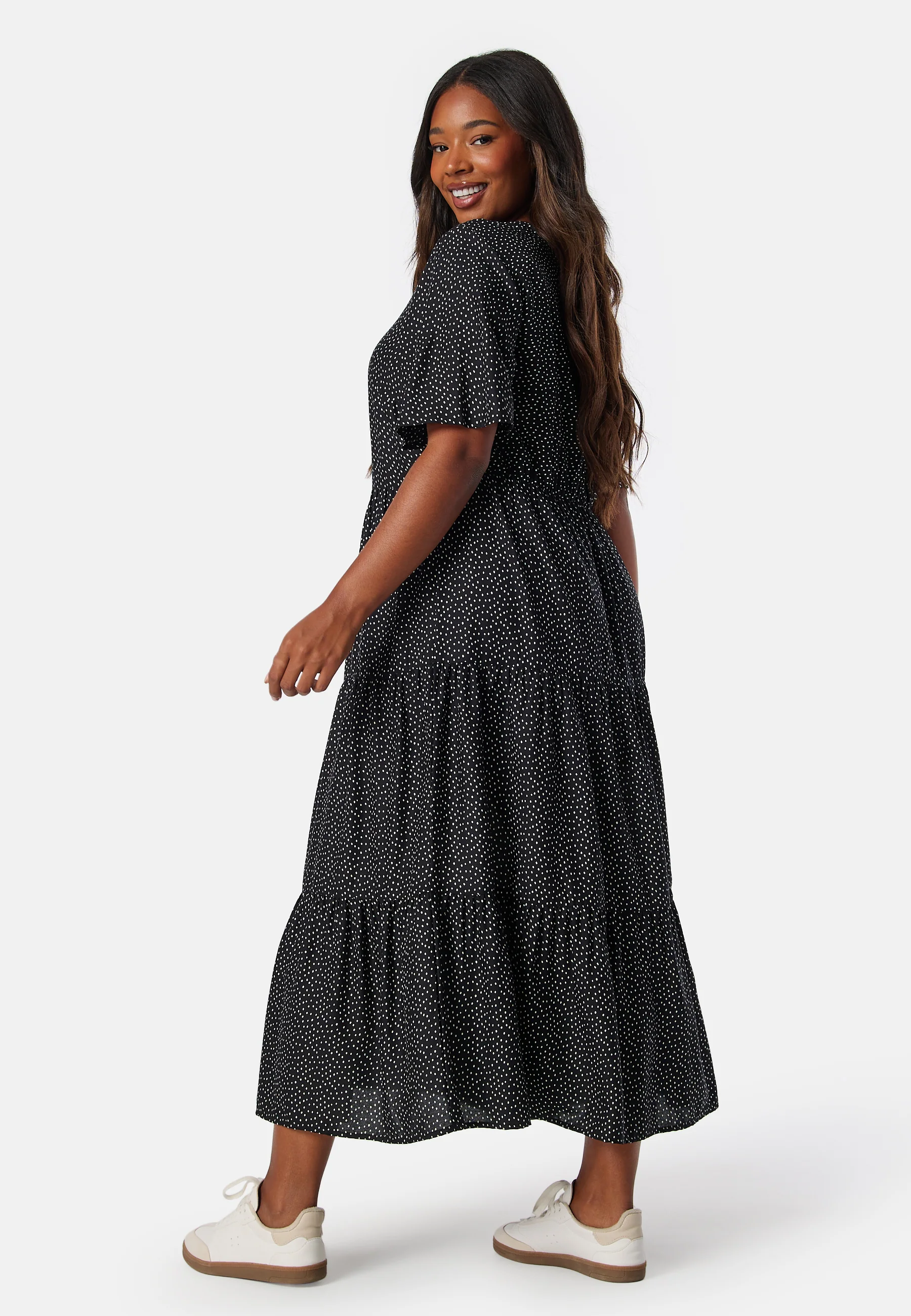 Butterfly Sleeve Viscose Midi Dress - Image 6