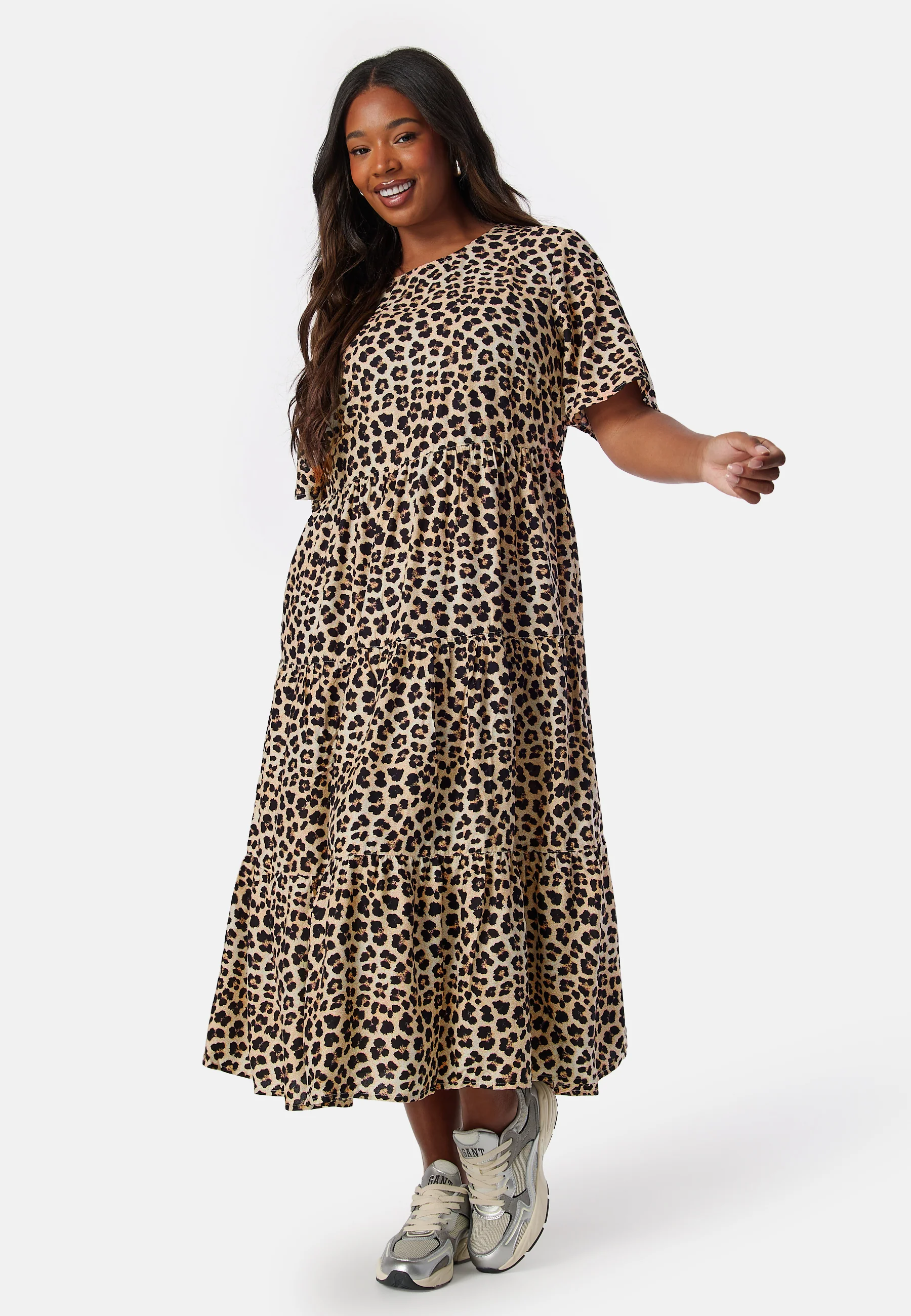 Butterfly Sleeve Viscose Midi Dress - Image 6