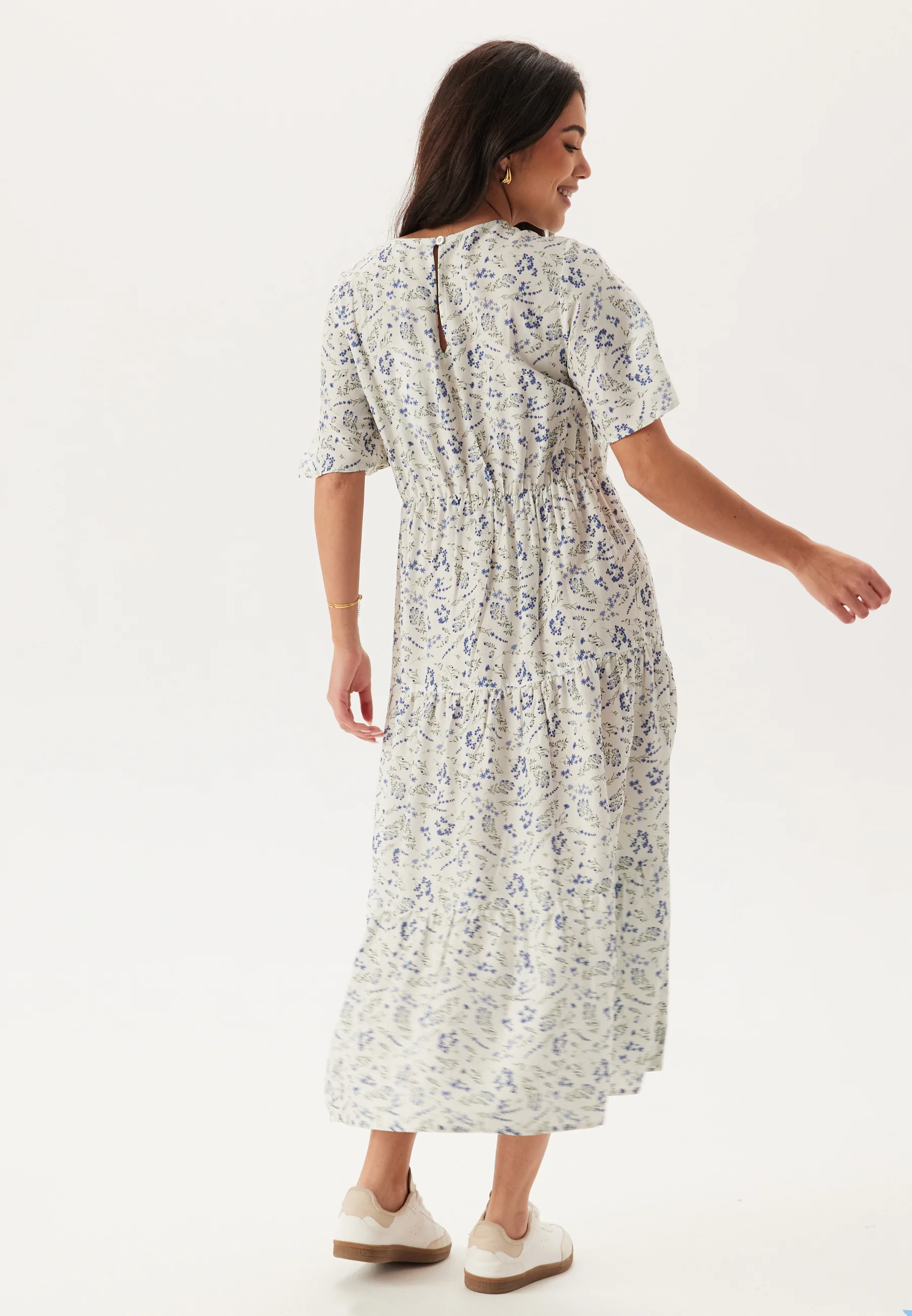 Butterfly Sleeve Viscose Midi Dress - Image 3