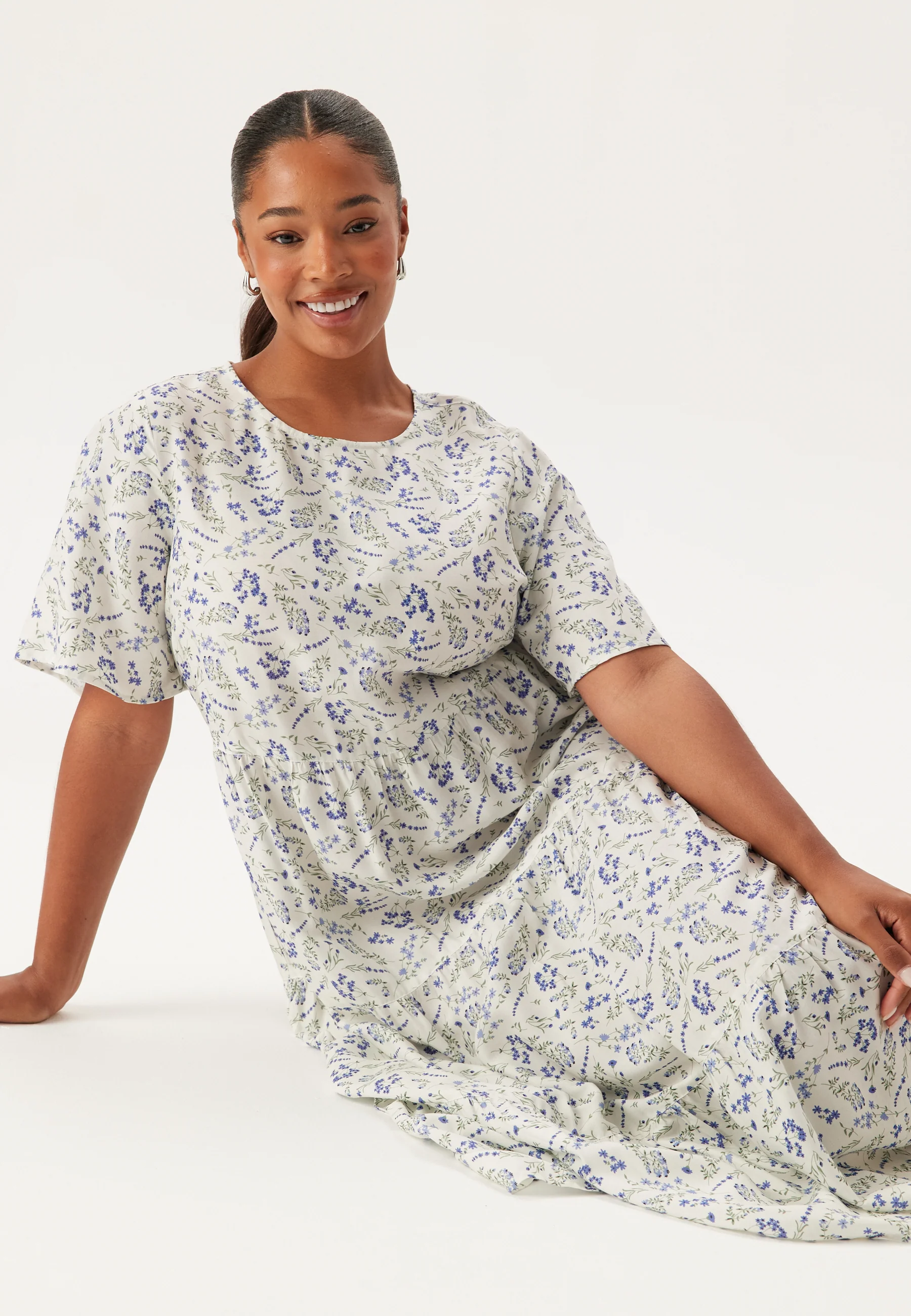 Butterfly Sleeve Viscose Midi Dress - Image 5