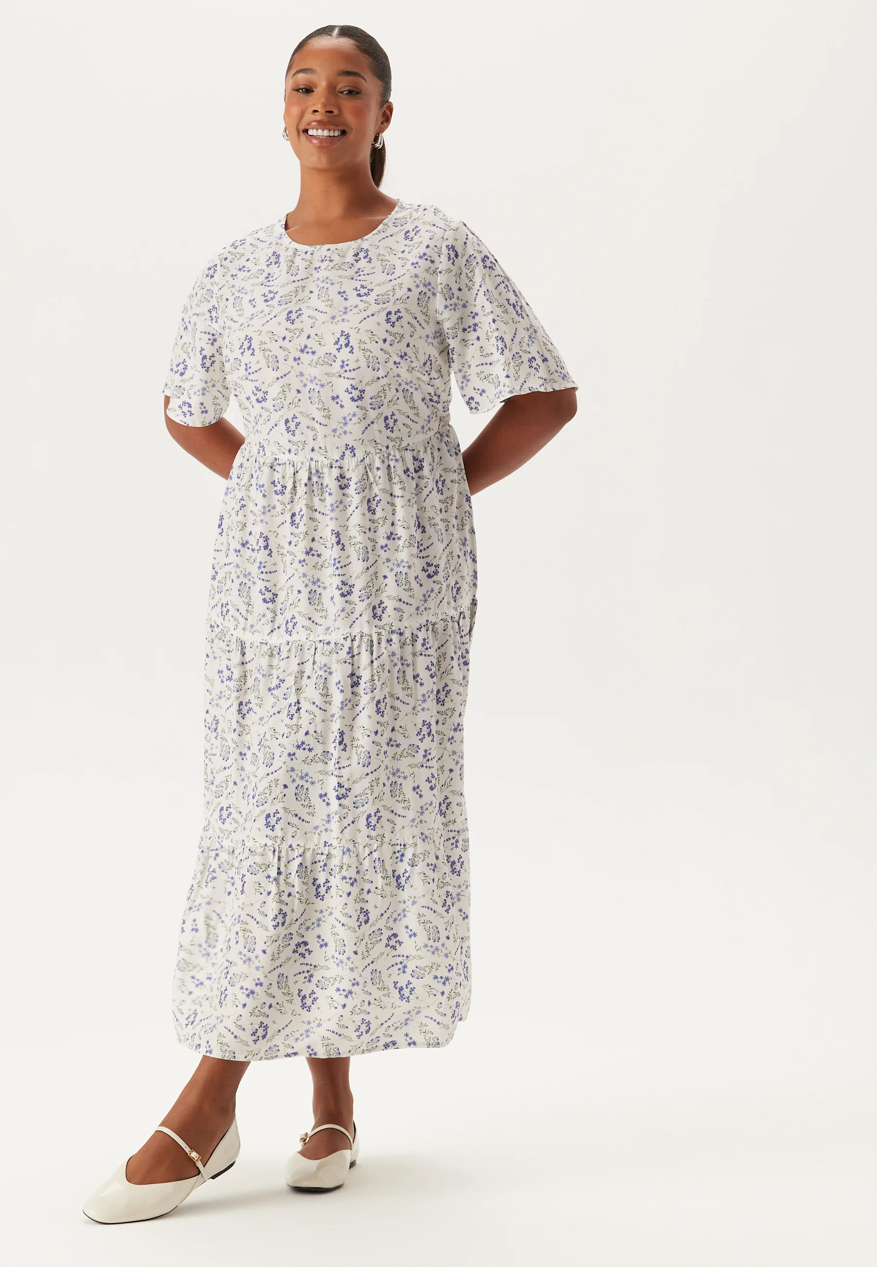 Butterfly Sleeve Viscose Midi Dress - Image 6