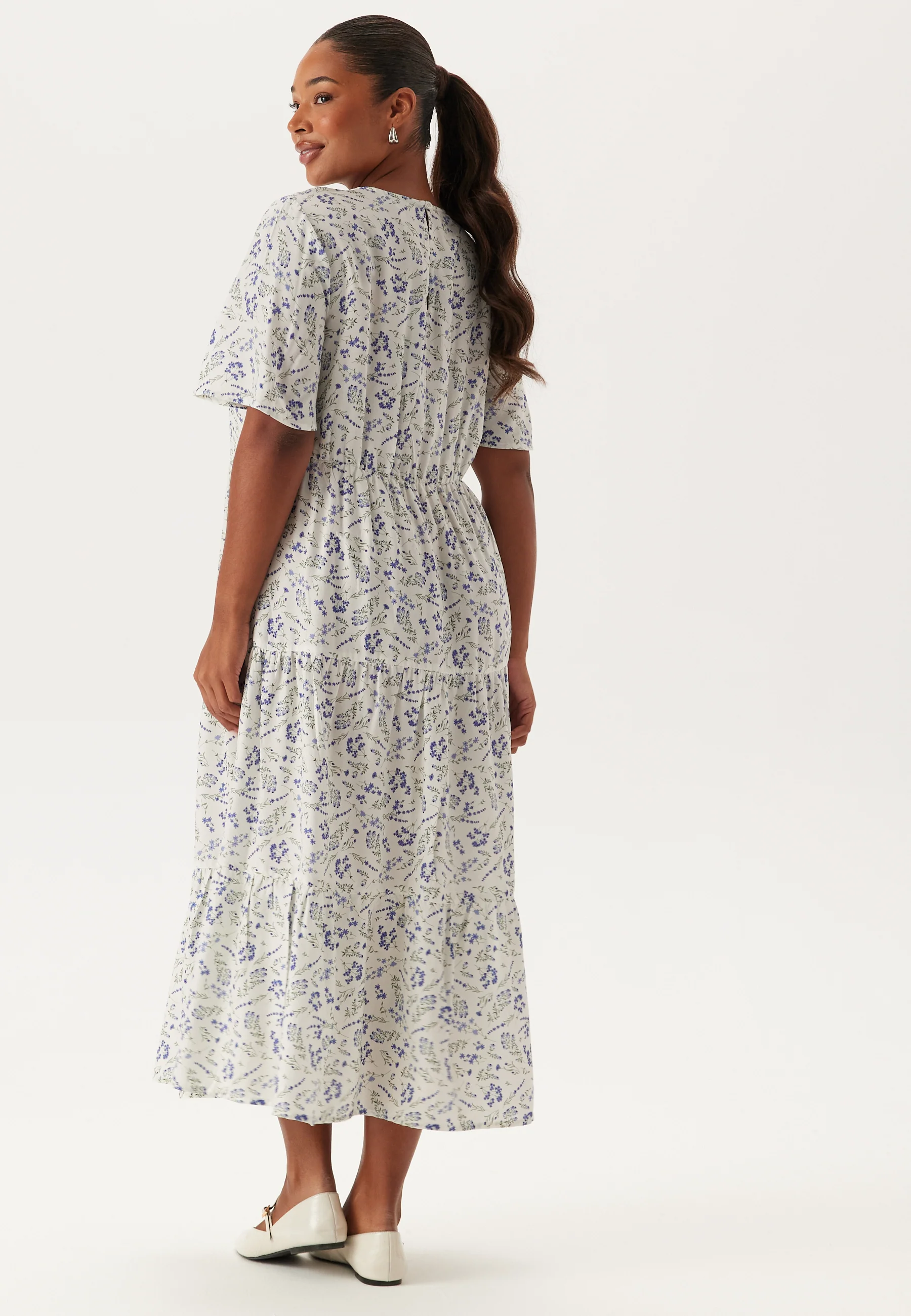Butterfly Sleeve Viscose Midi Dress - Image 7