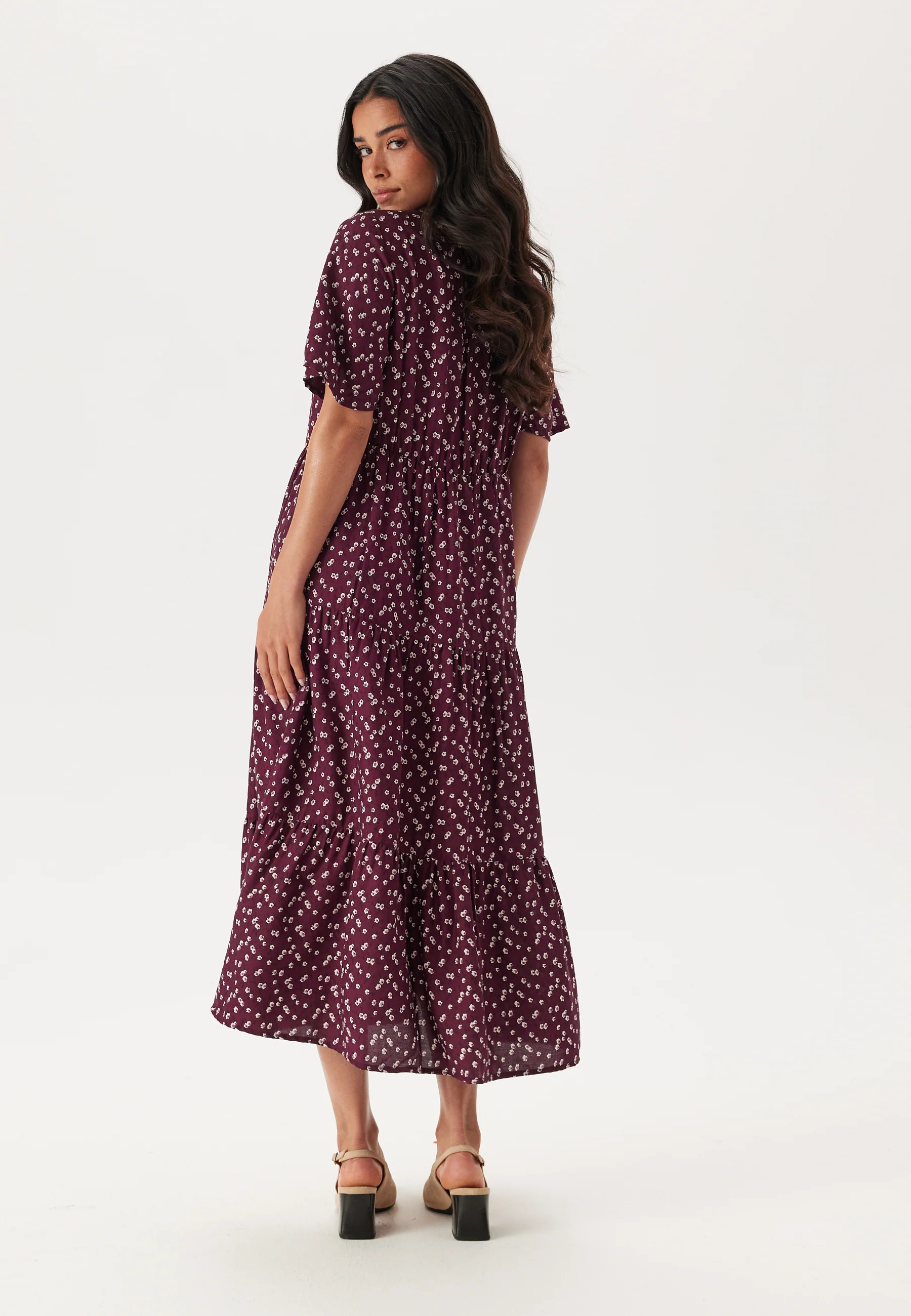 Butterfly Sleeve Viscose Midi Dress - Image 2