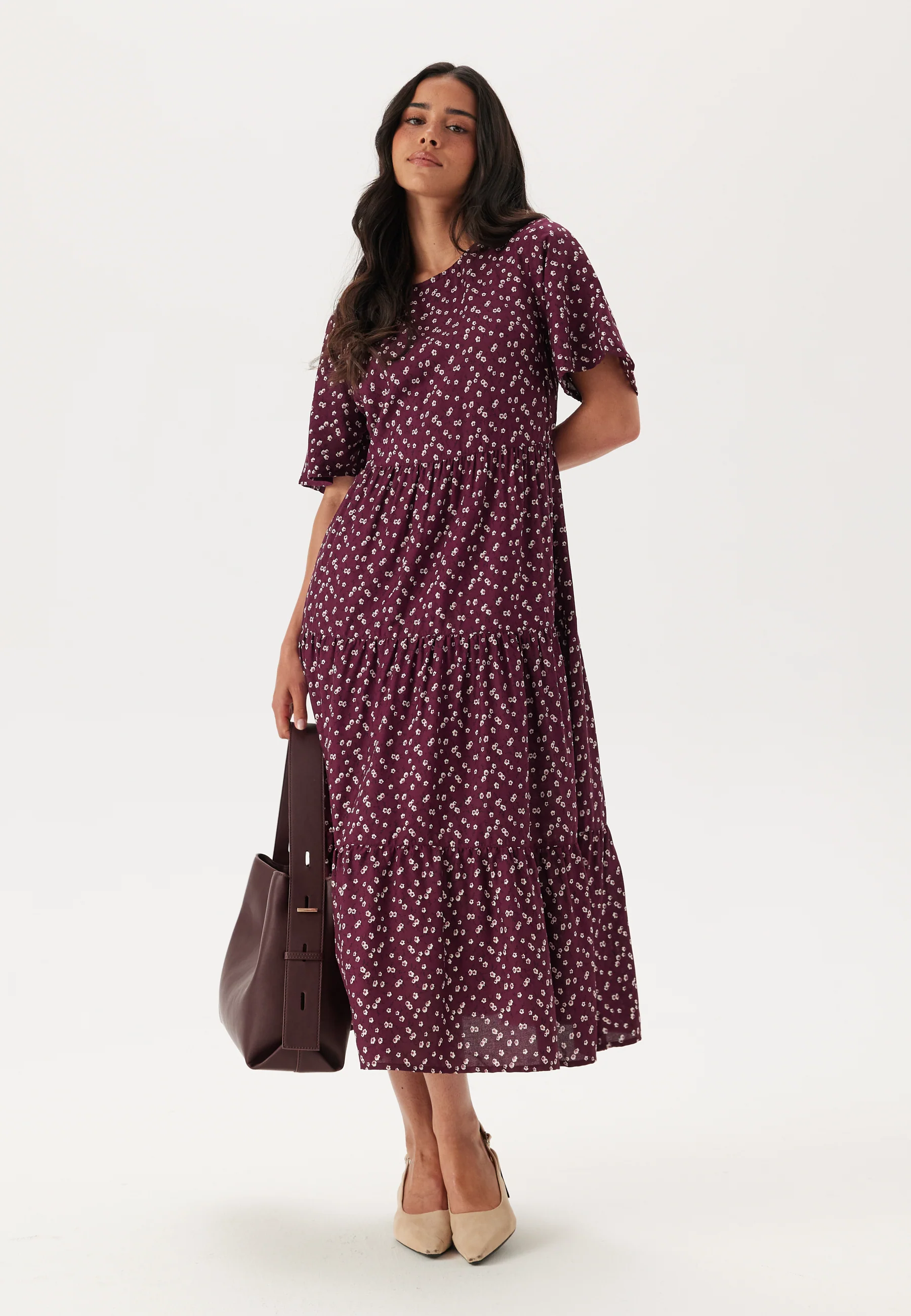 Butterfly Sleeve Viscose Midi Dress - Image 5
