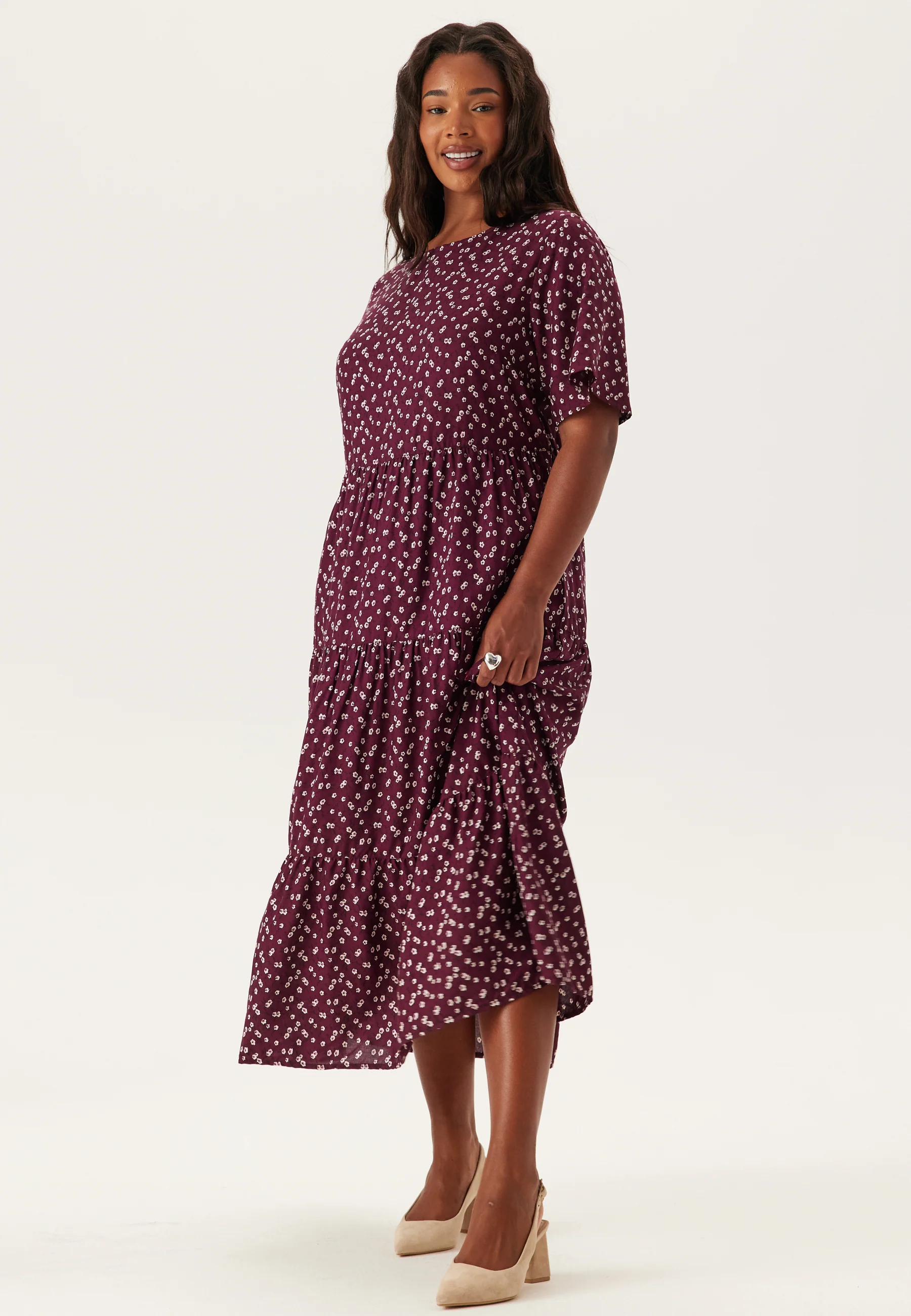 Butterfly Sleeve Viscose Midi Dress - Image 8