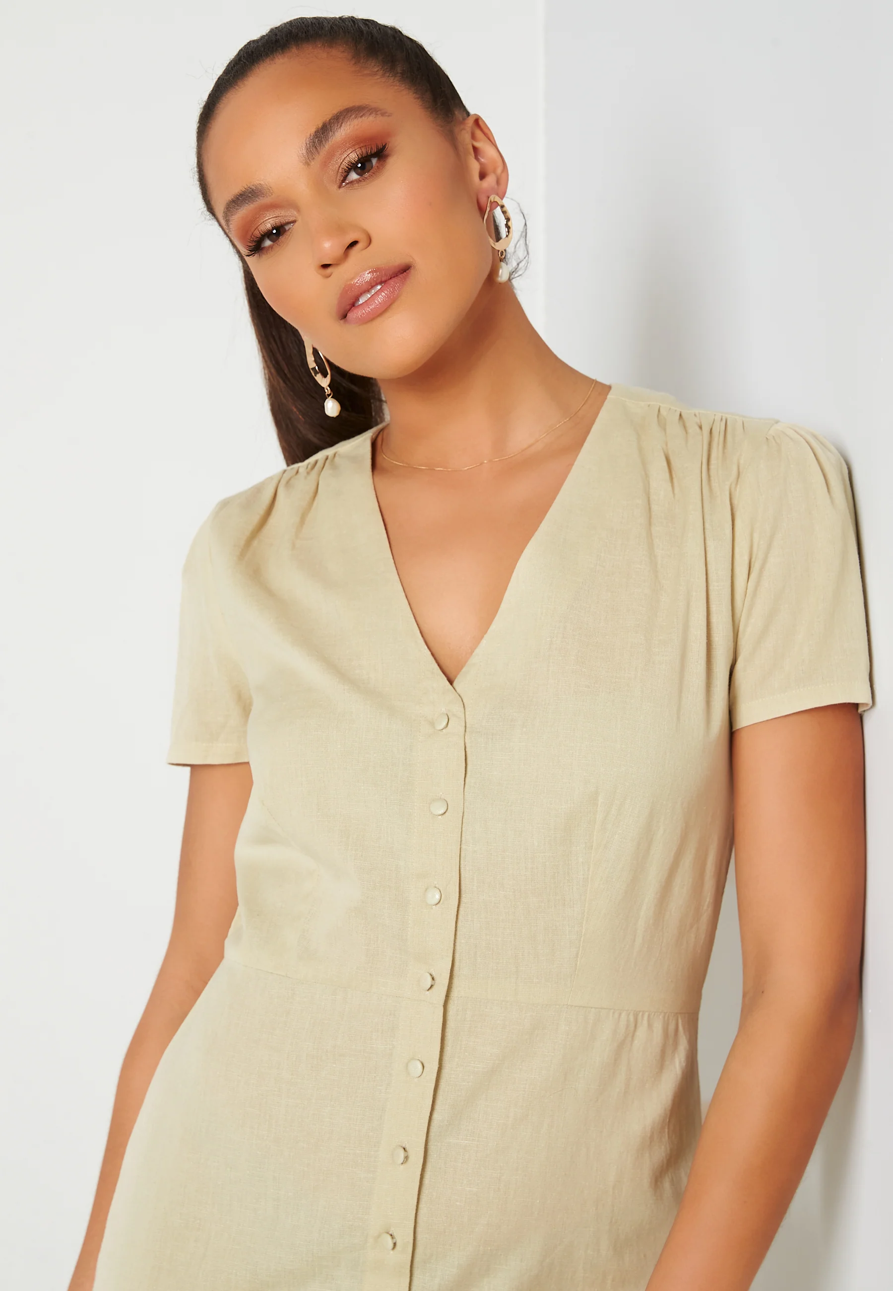 Button Front Midi Dress - Image 3