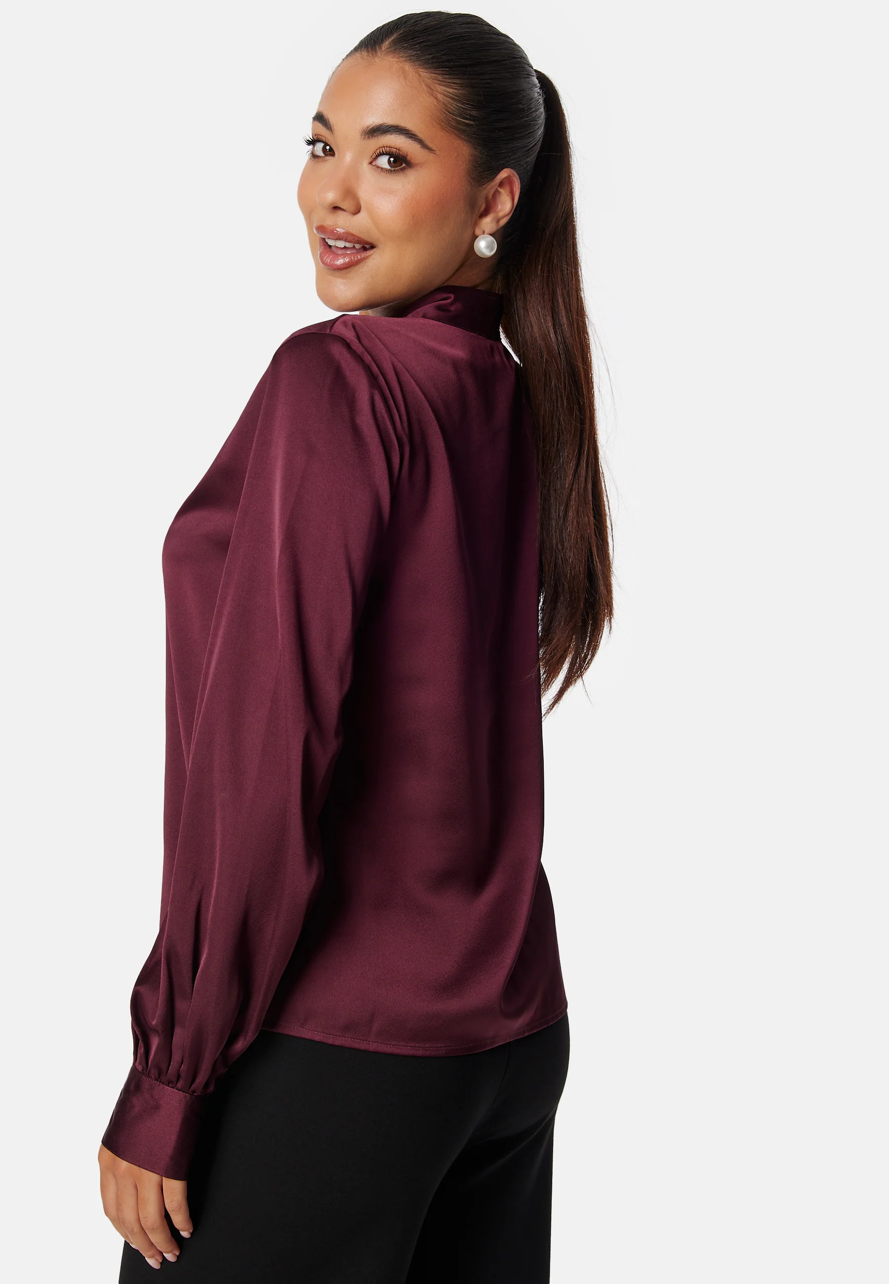 Button Satin Blouse - Image 2