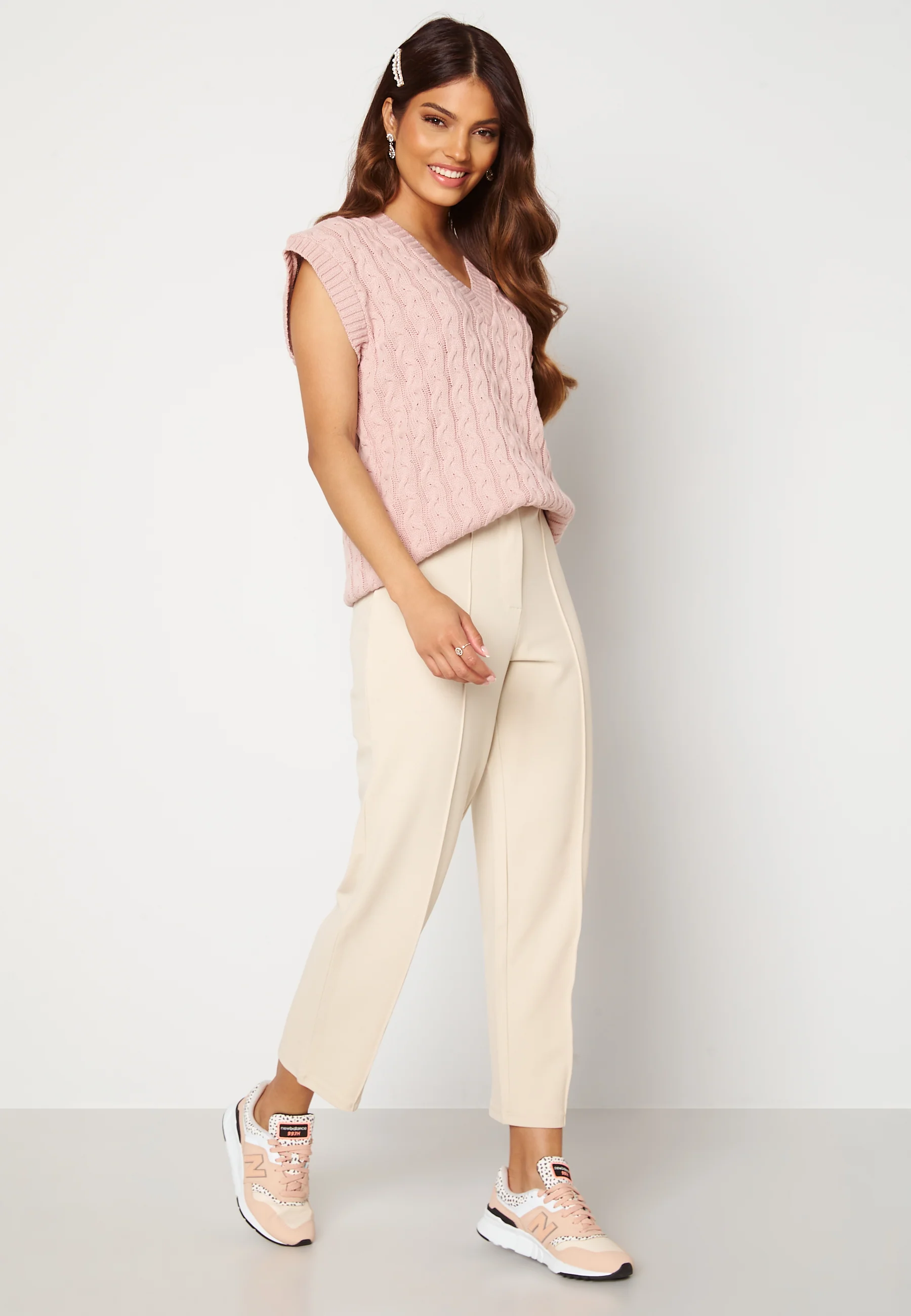 Cable Knit High Neck Tank Top - Image 2