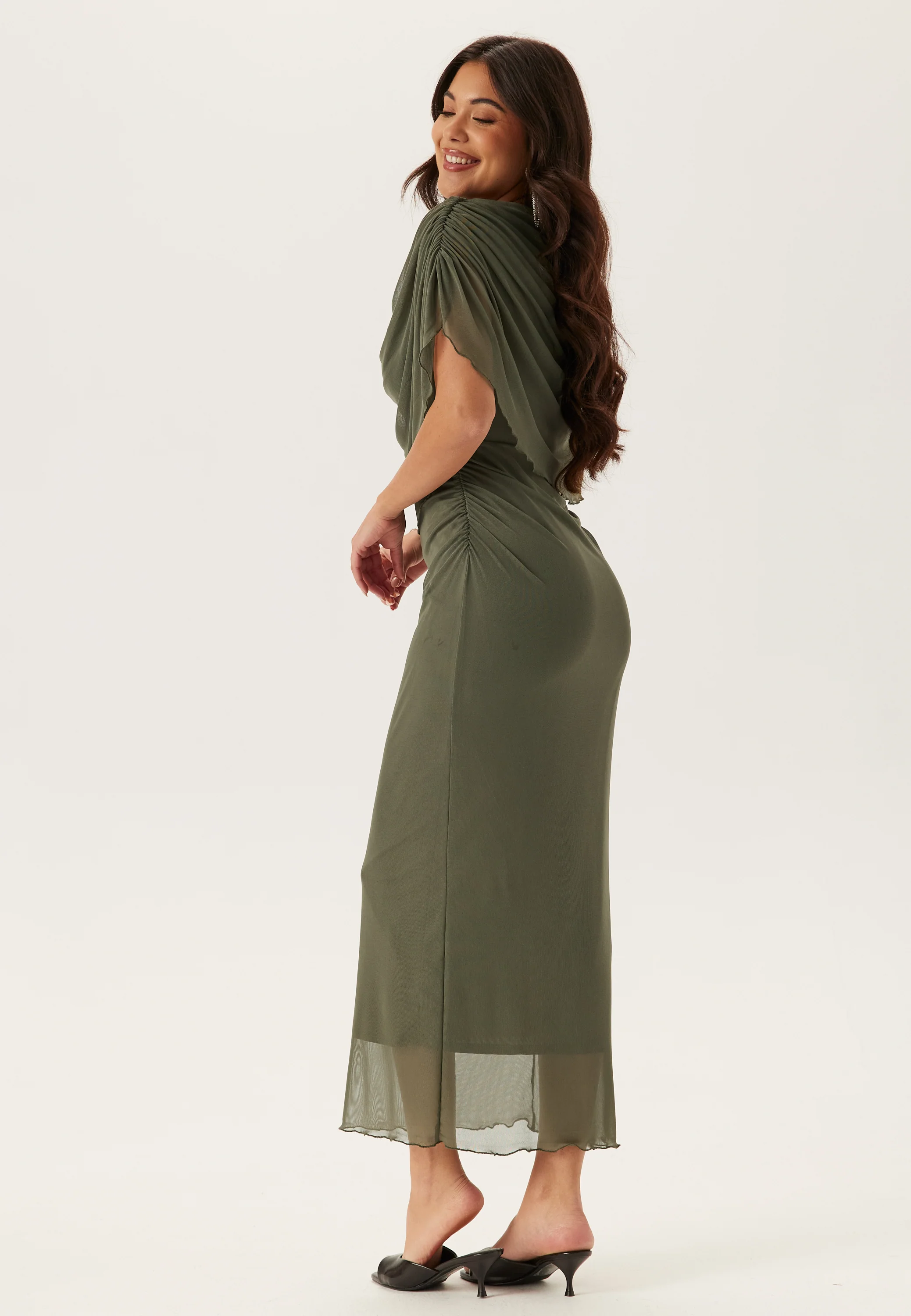 Cape Mesh Ankle Dress - Image 3