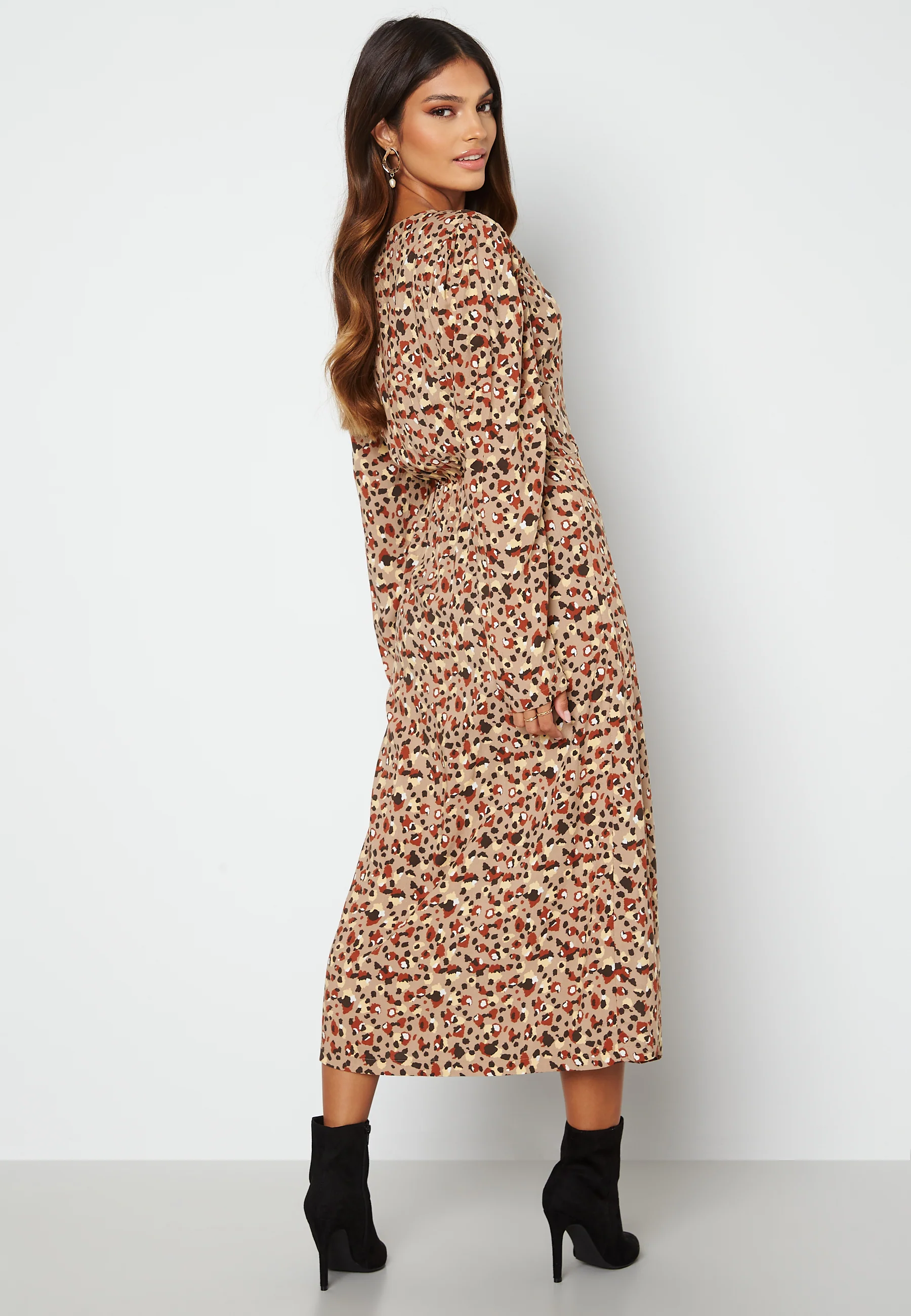Carly LS Wrap Midi Dress - Image 2
