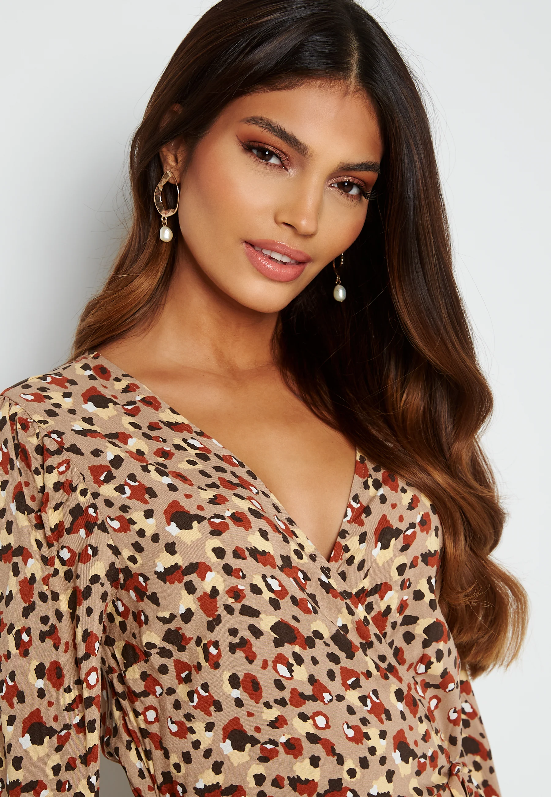 Carly LS Wrap Midi Dress - Image 4