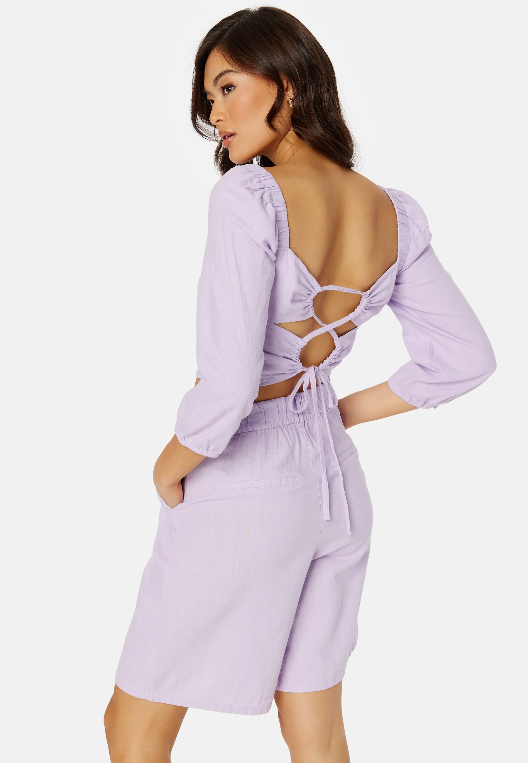 Caro 3/4 Balloon Linen Blend Top - Image 4