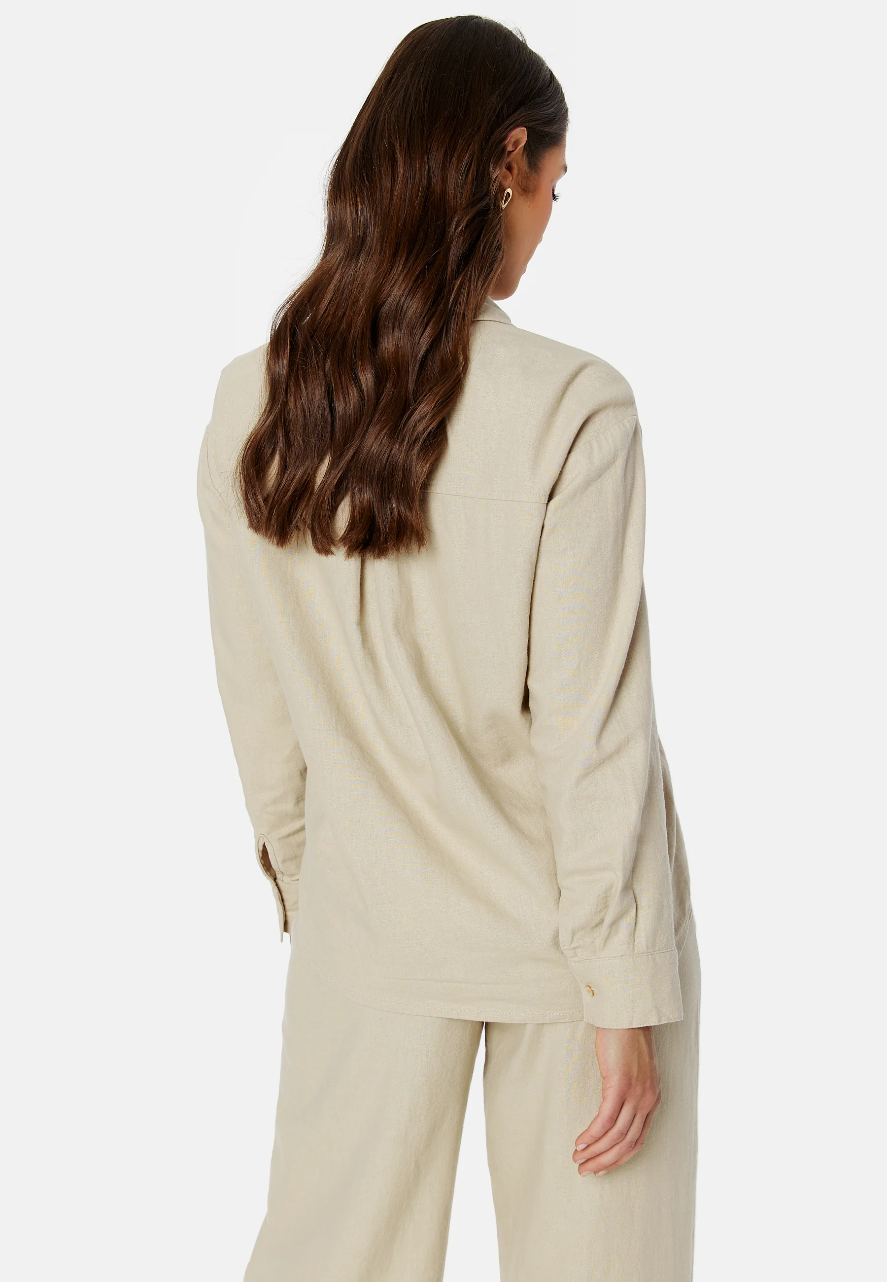 Caro L/S Oversized Linen Blend Shirt - Image 4