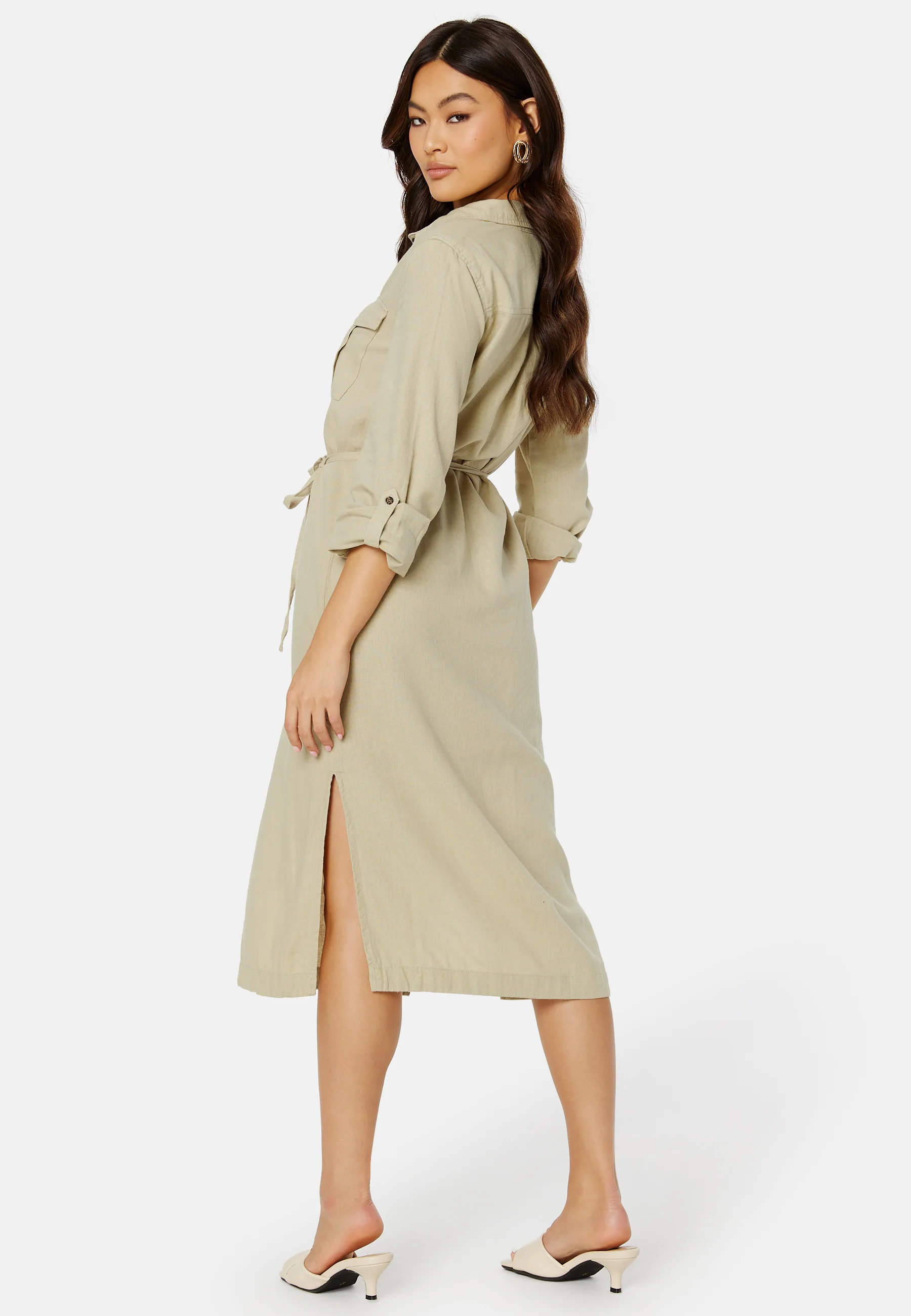 Caro LS Linen Blend Shirt Dress - Image 4