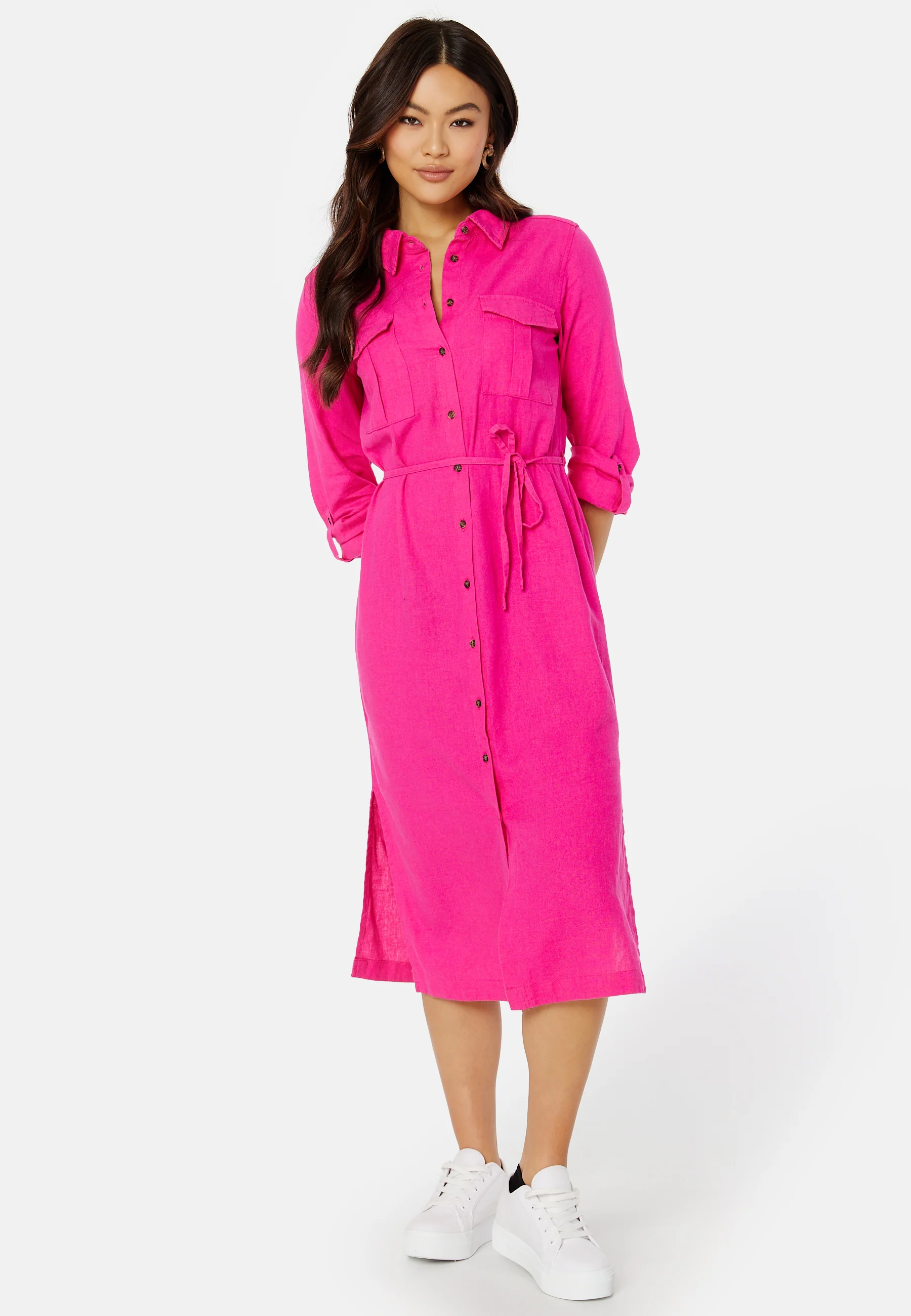 Caro LS Linen Blend Shirt Dress - Image 3
