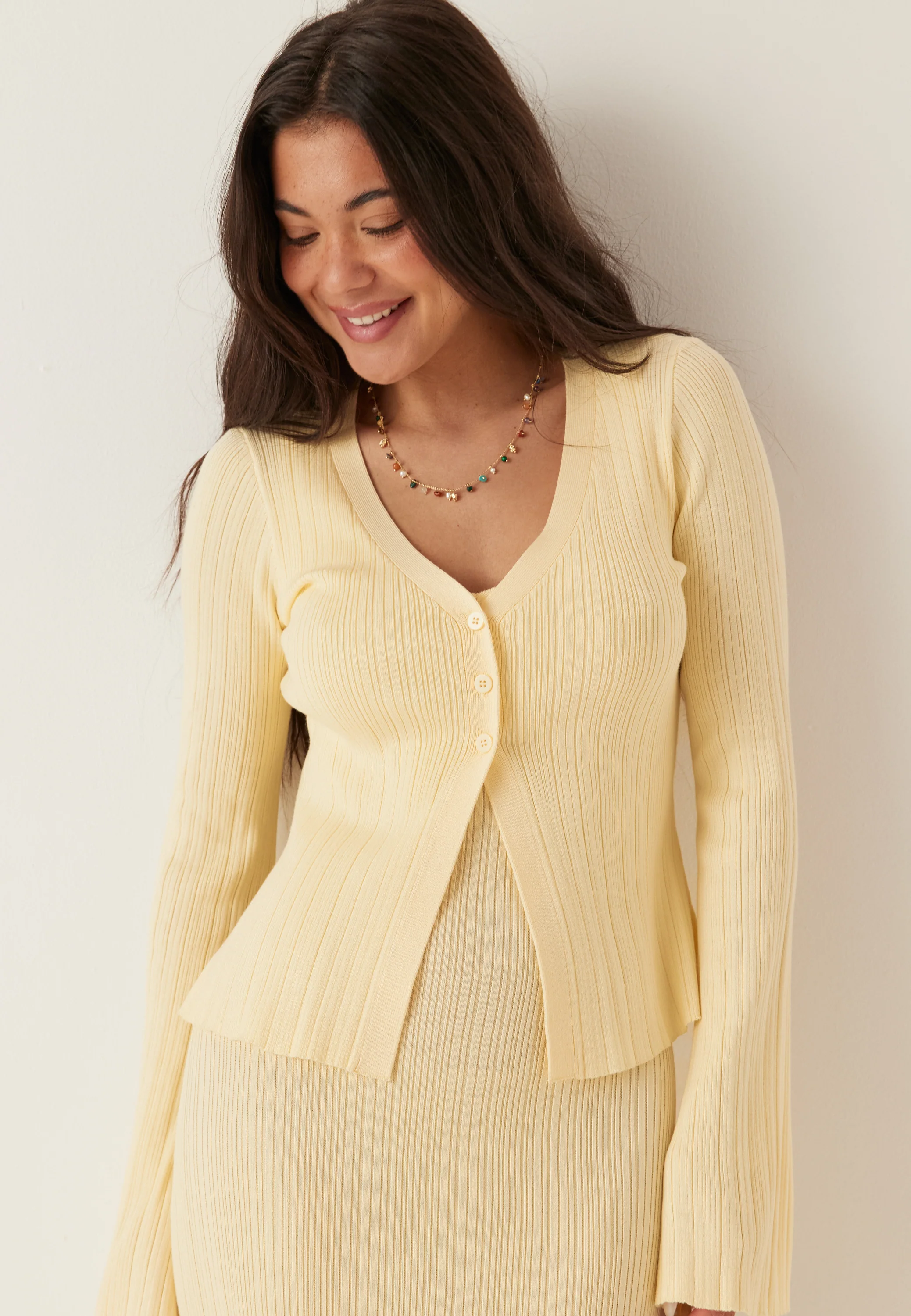 Knitted V-neck Dress - Image 6