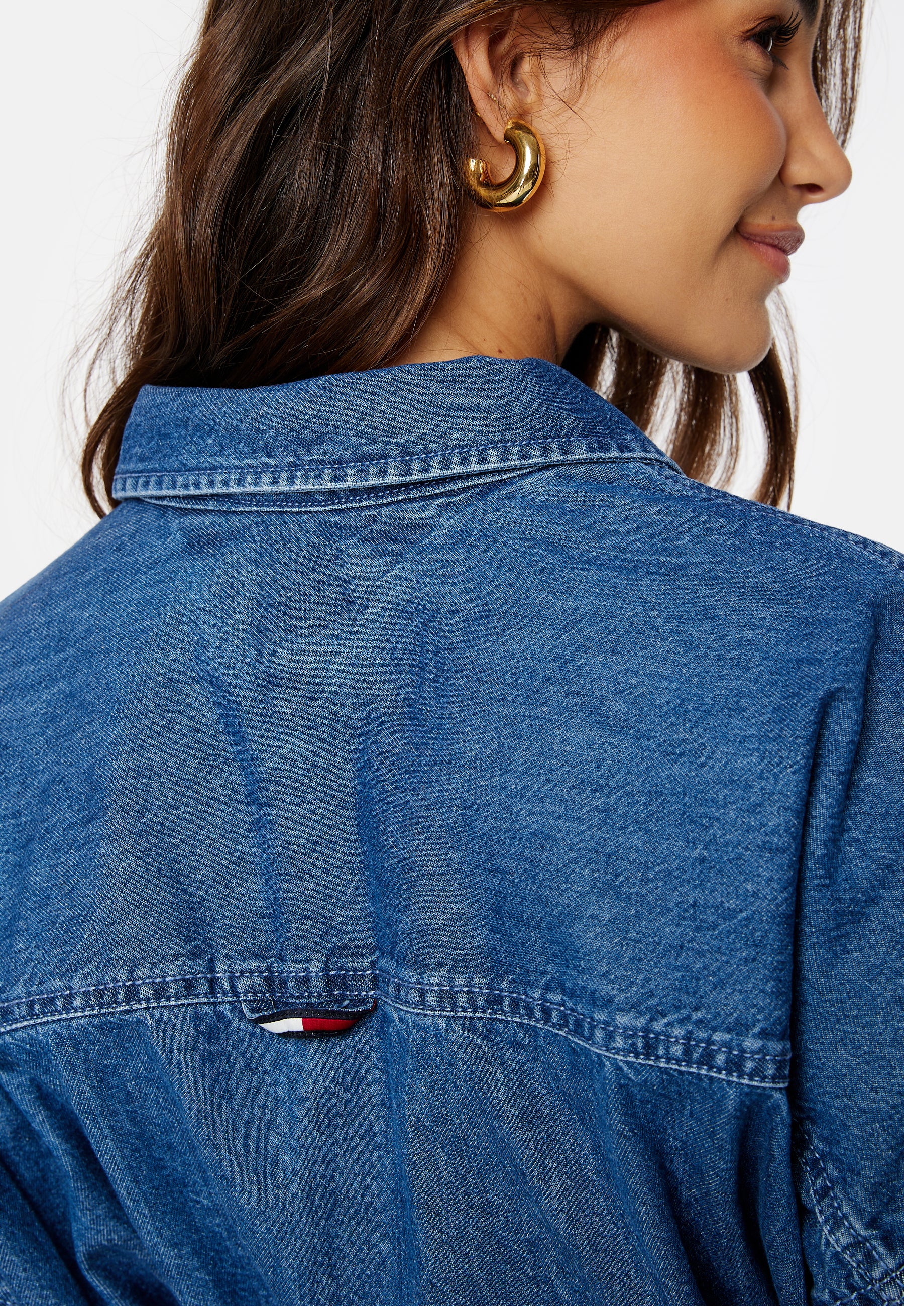 Chambray Midi Denim Shirt Dress - Image 5