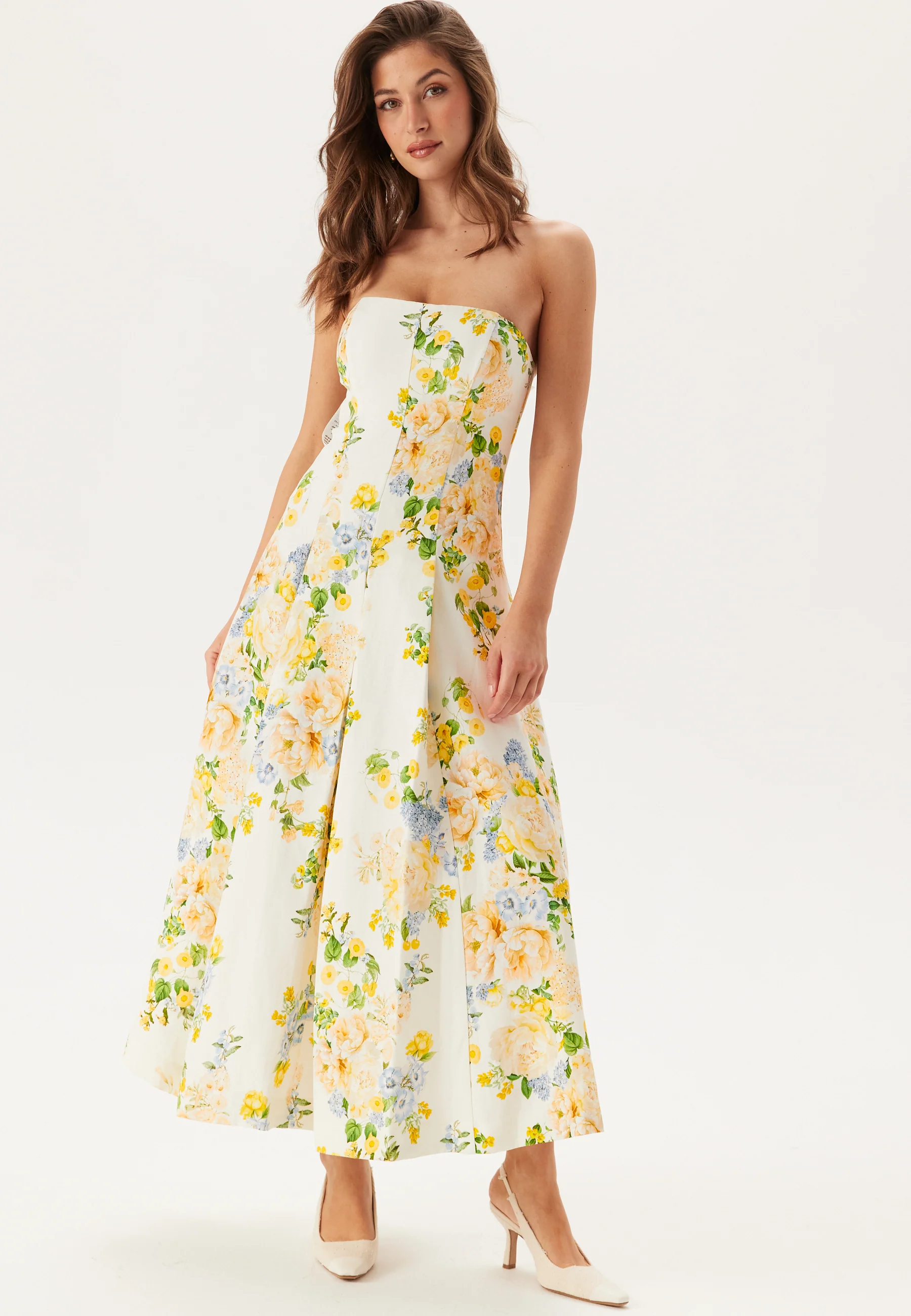 Charlotte Strapless Printed Midi Dress - Image 3