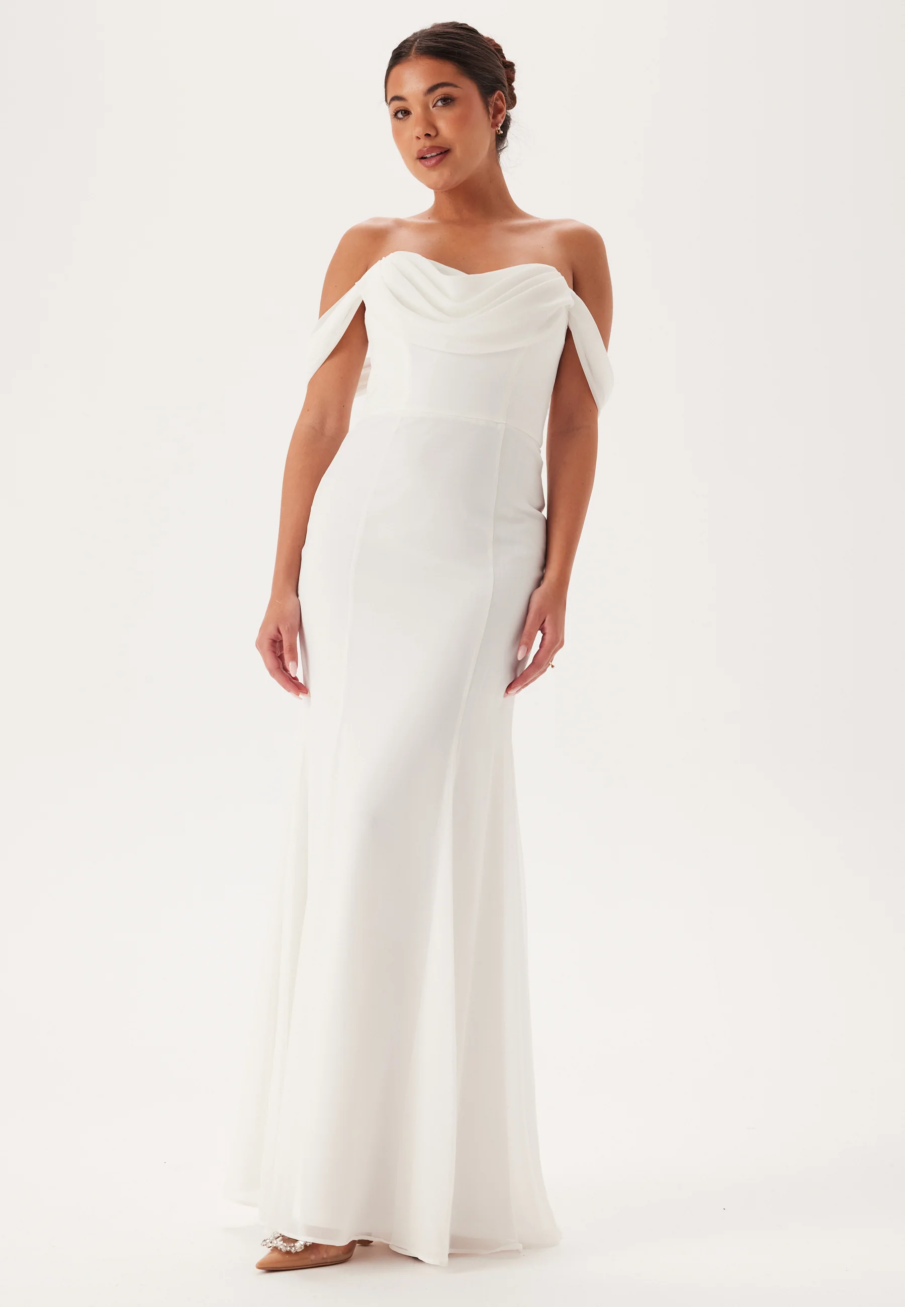 Chiffon Off Shoulder Maxi Dres - Image 3
