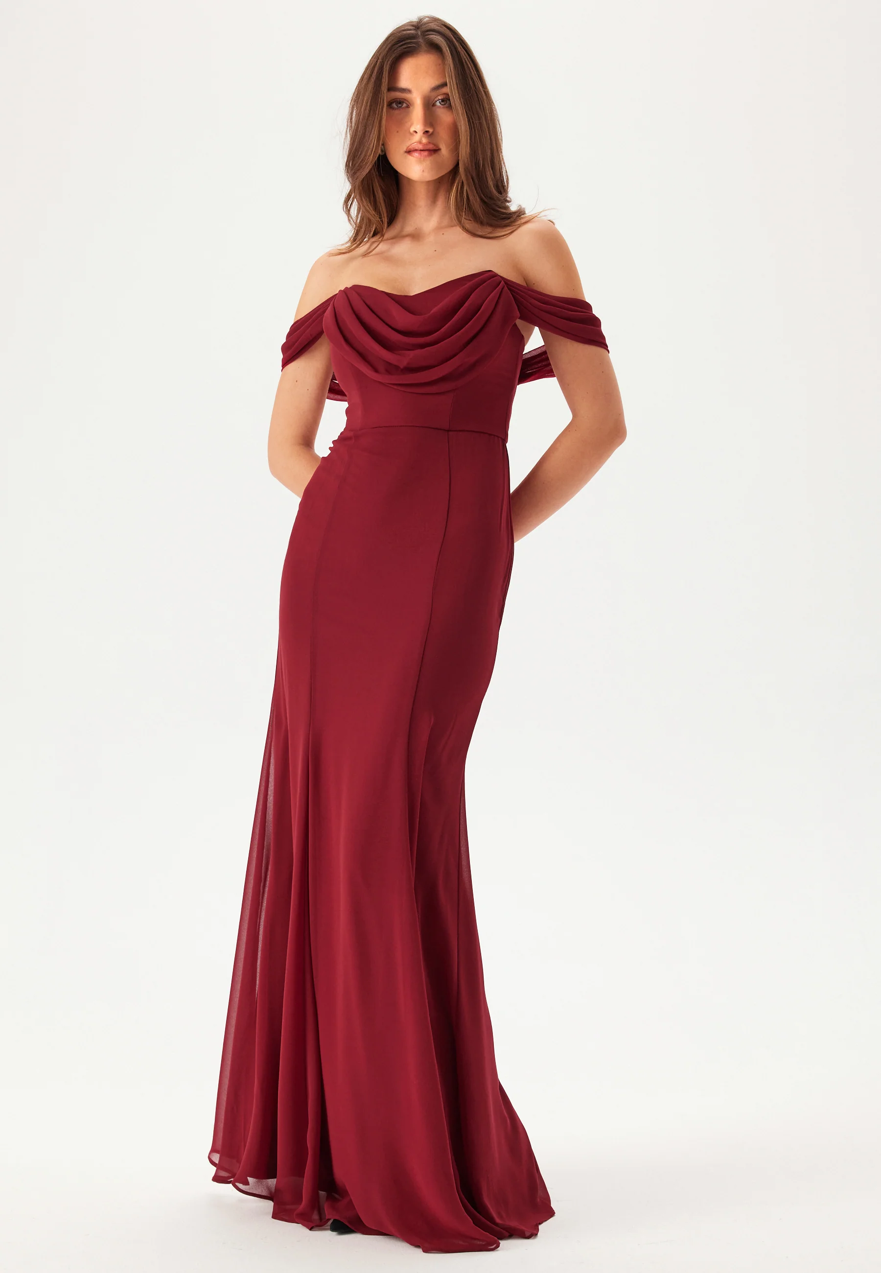 Chiffon Off Shoulder Maxi Dress