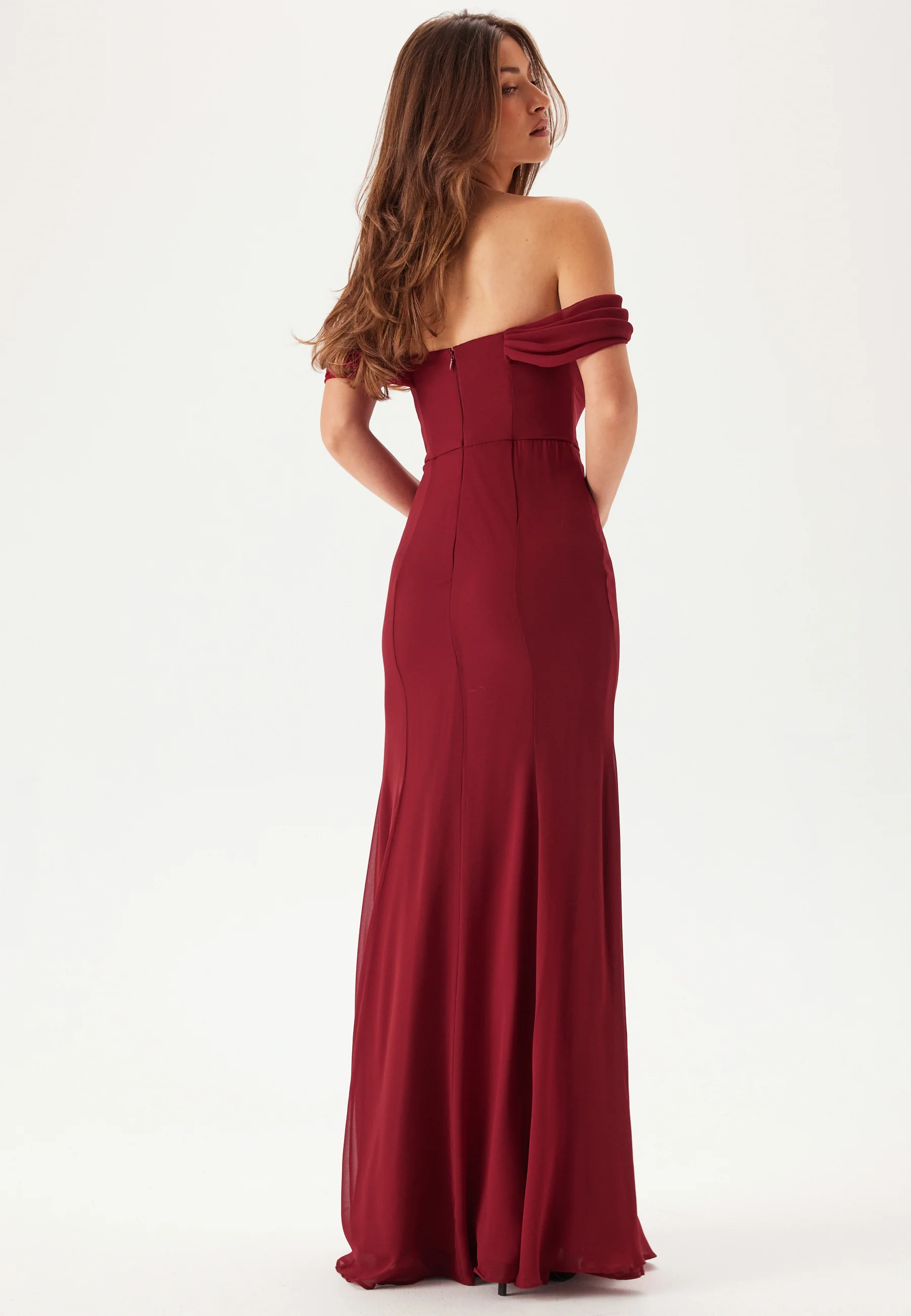 Chiffon Off Shoulder Maxi Dress - Image 2