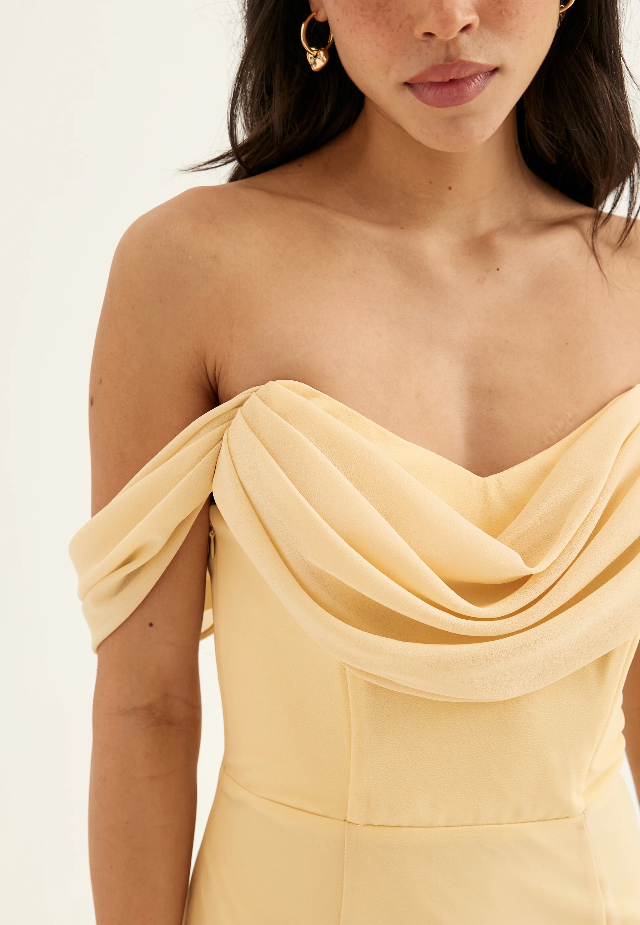 Chiffon Off Shoulder Maxi Dress - Image 4
