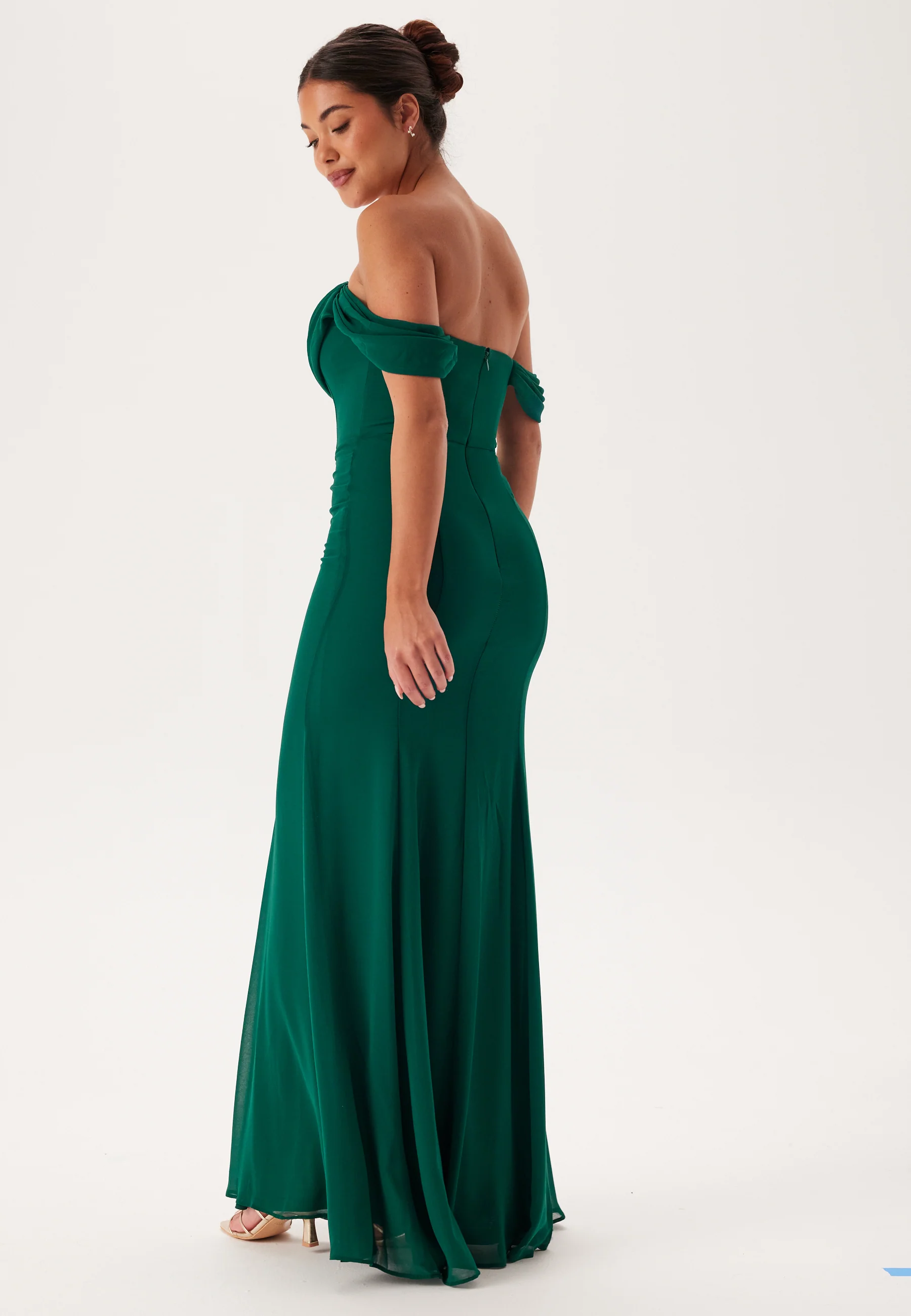 Chiffon Off Shoulder Maxi Dress - Image 3