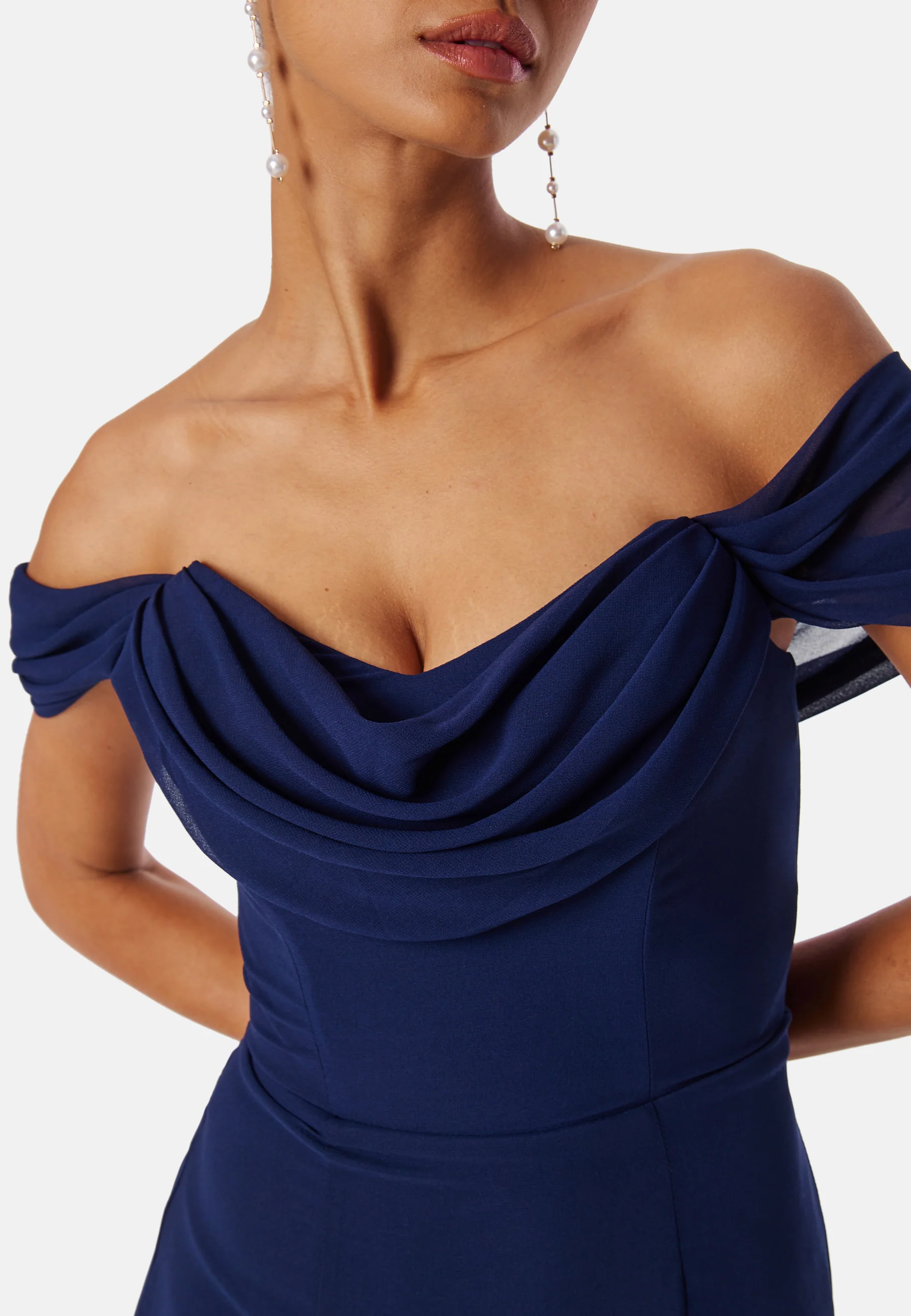 Chiffon Off Shoulder Maxi Dress - Image 3