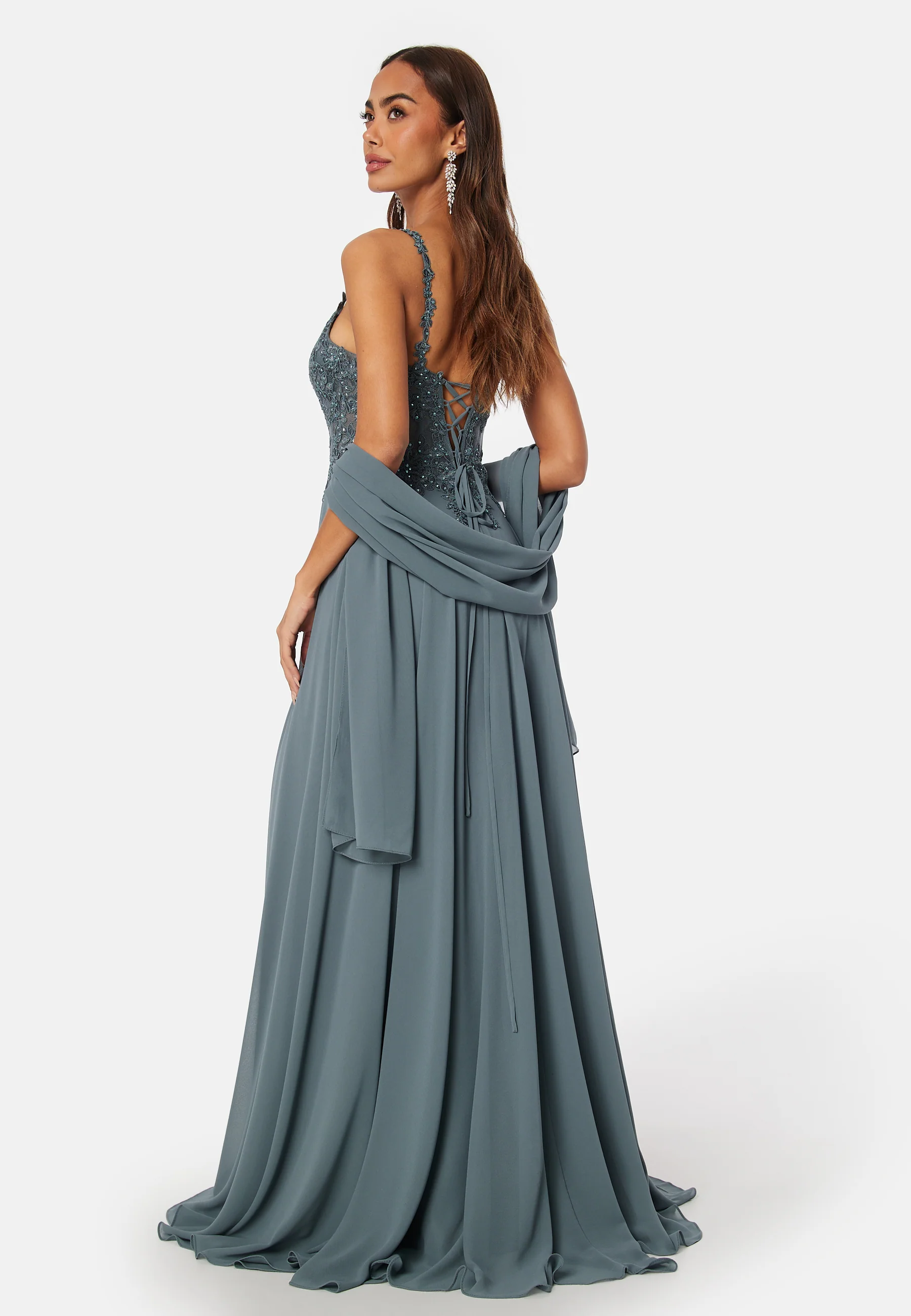 Chiffon Rhinestone Evening Dress - Image 4
