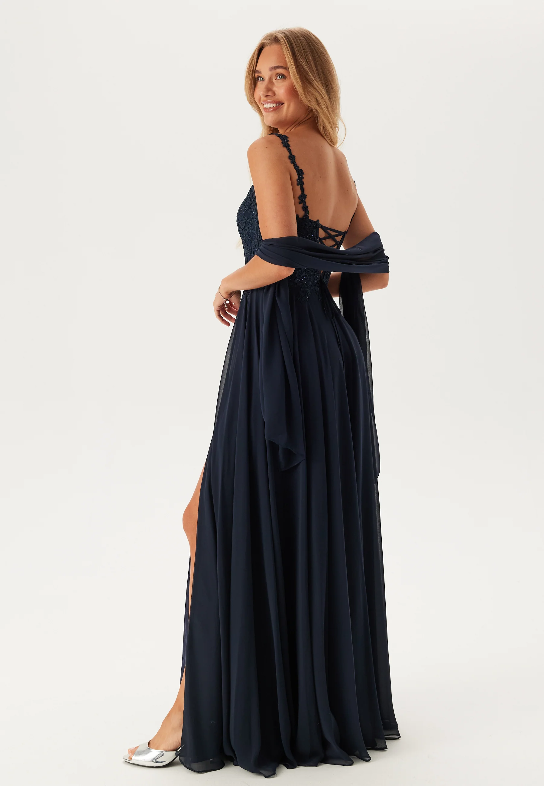 Chiffon Rhinestone Evening Dress - Image 2