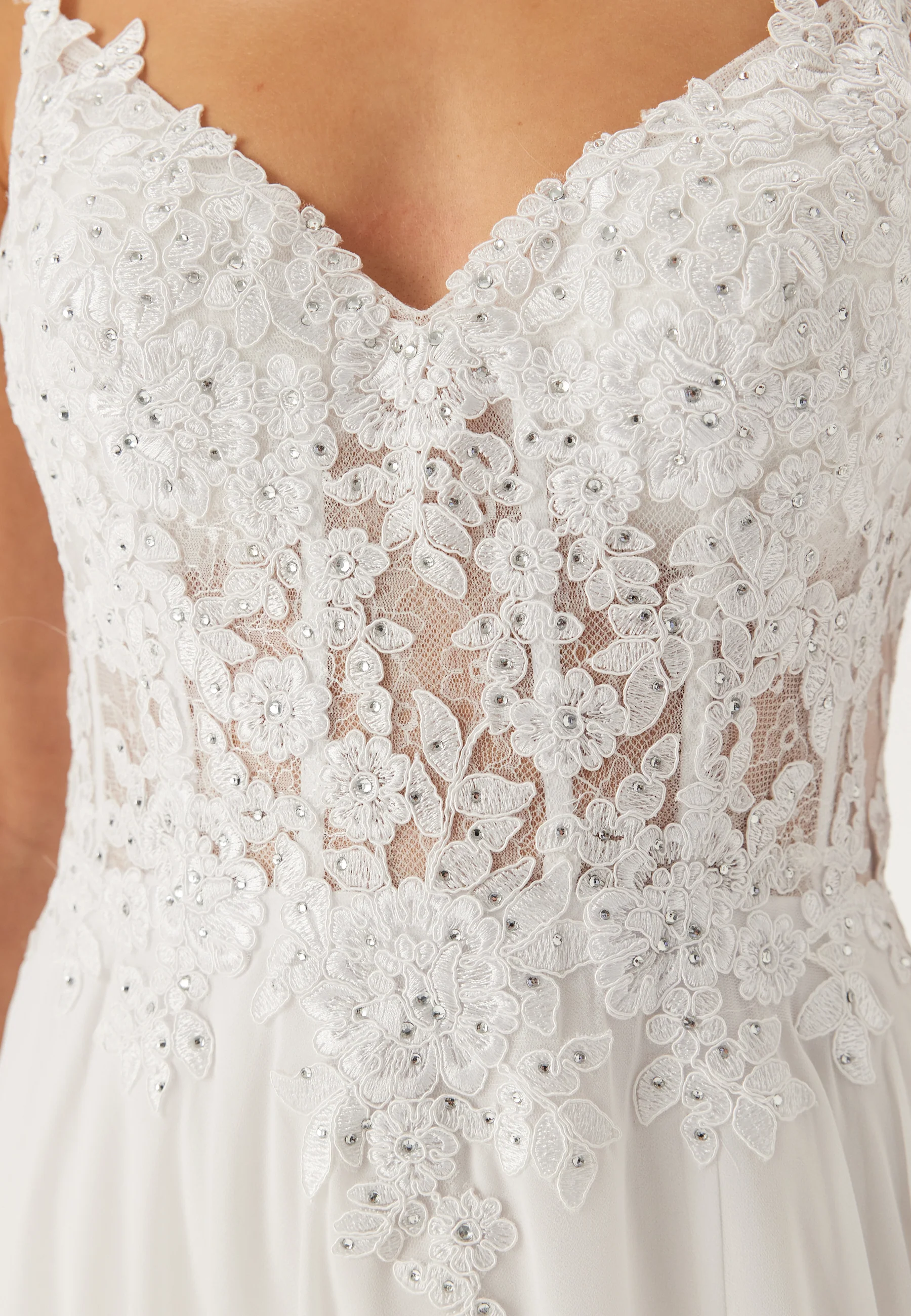 Chiffon Rhinestone Wedding Dress - Image 4