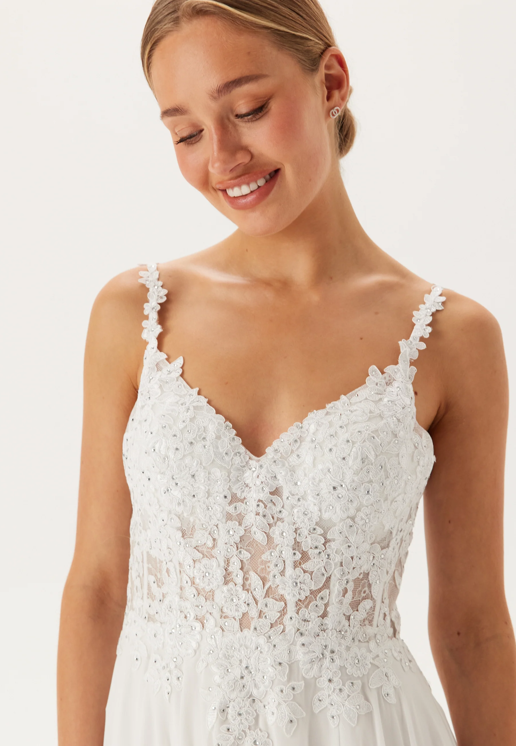 Chiffon Rhinestone Wedding Dress - Image 5