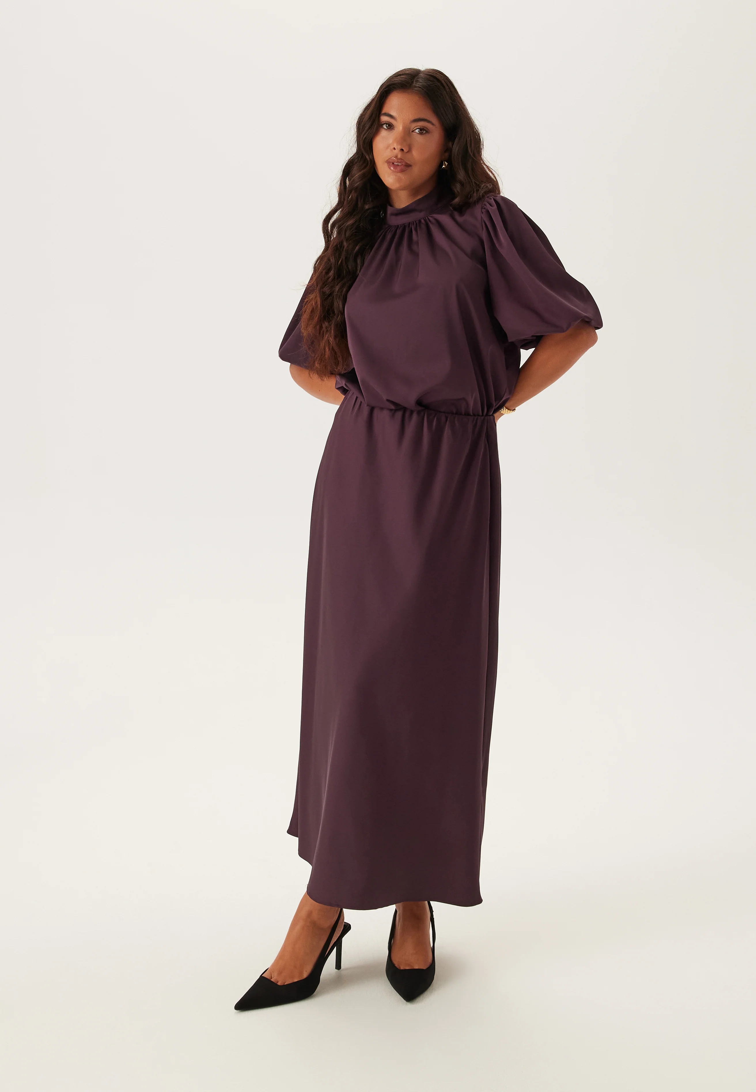 Chimney Collar Puff Sleeve Blouse - Image 5