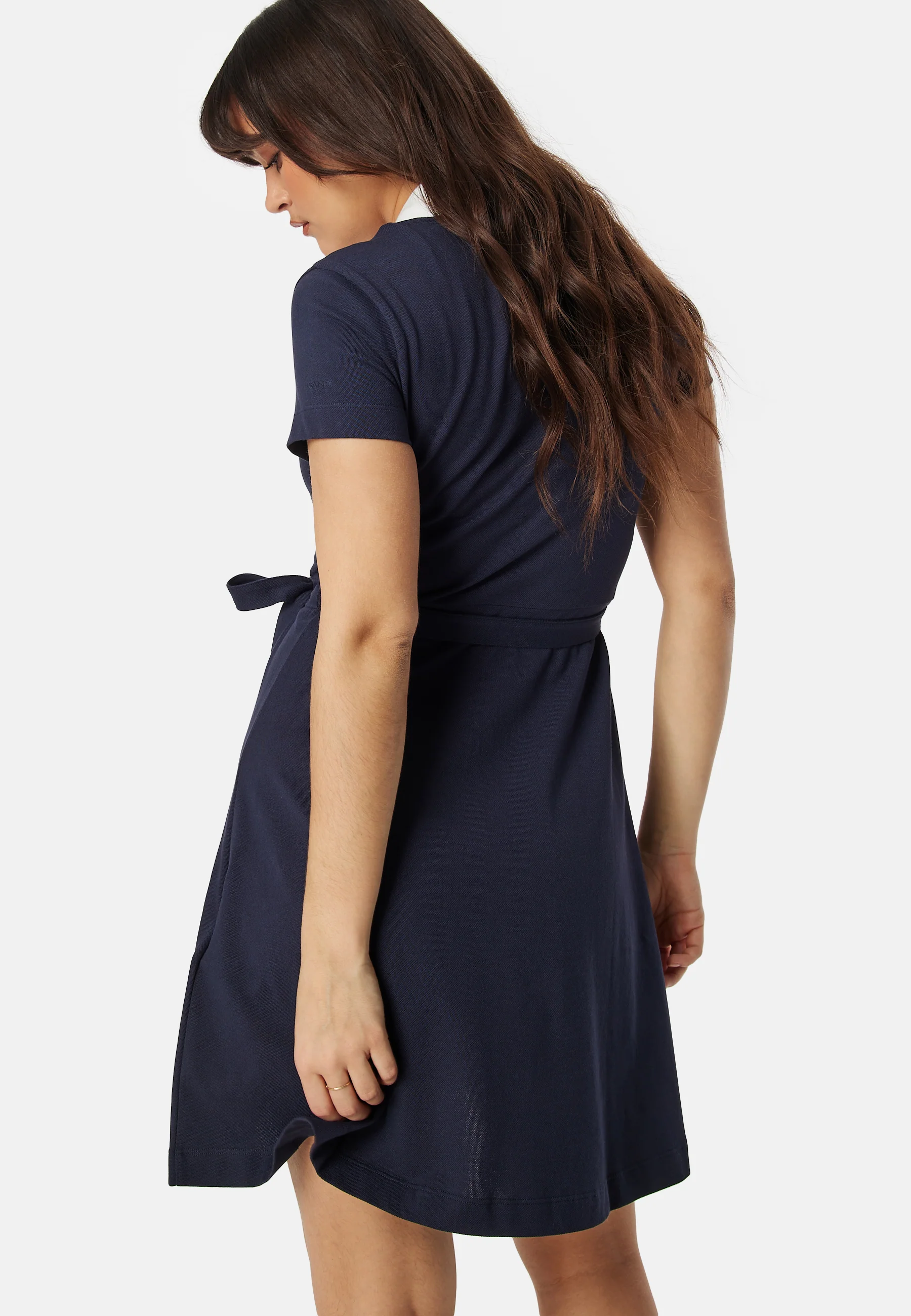 Contrast Collar Pique Dress - Image 2