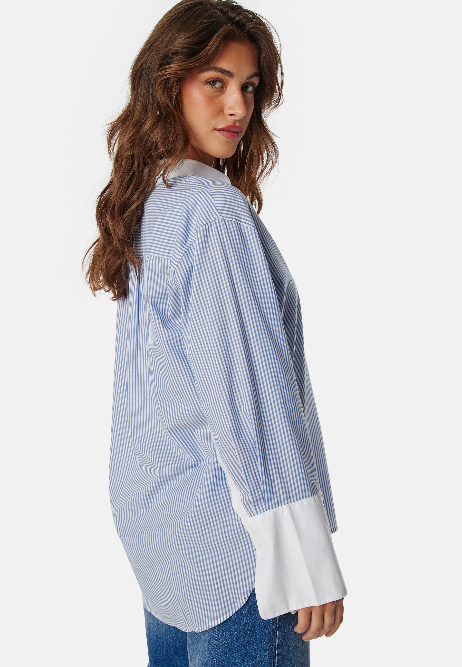 Contrast Collar Striped Shirt - Image 2