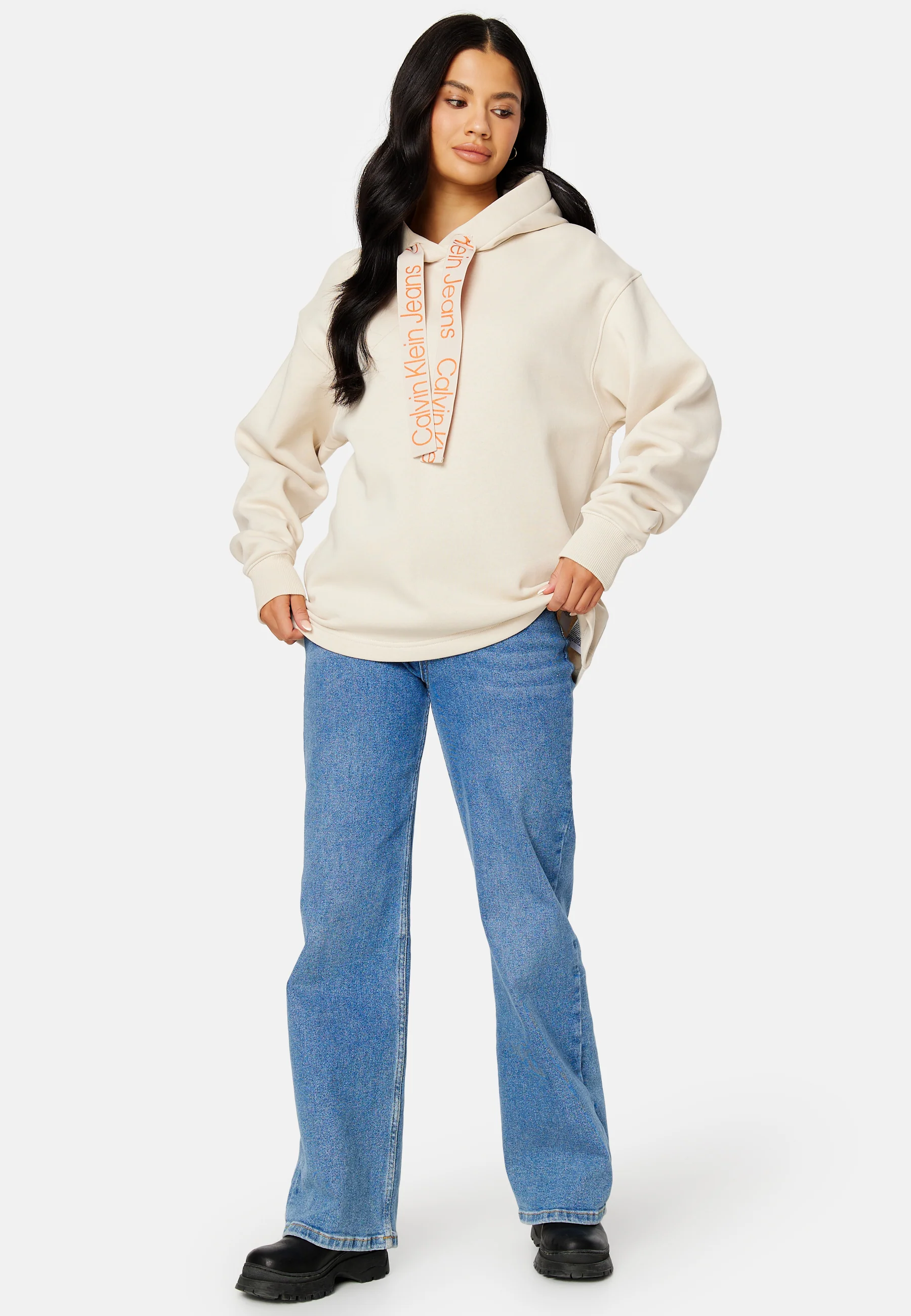 Contrast Drawcords Hoodie - Image 2